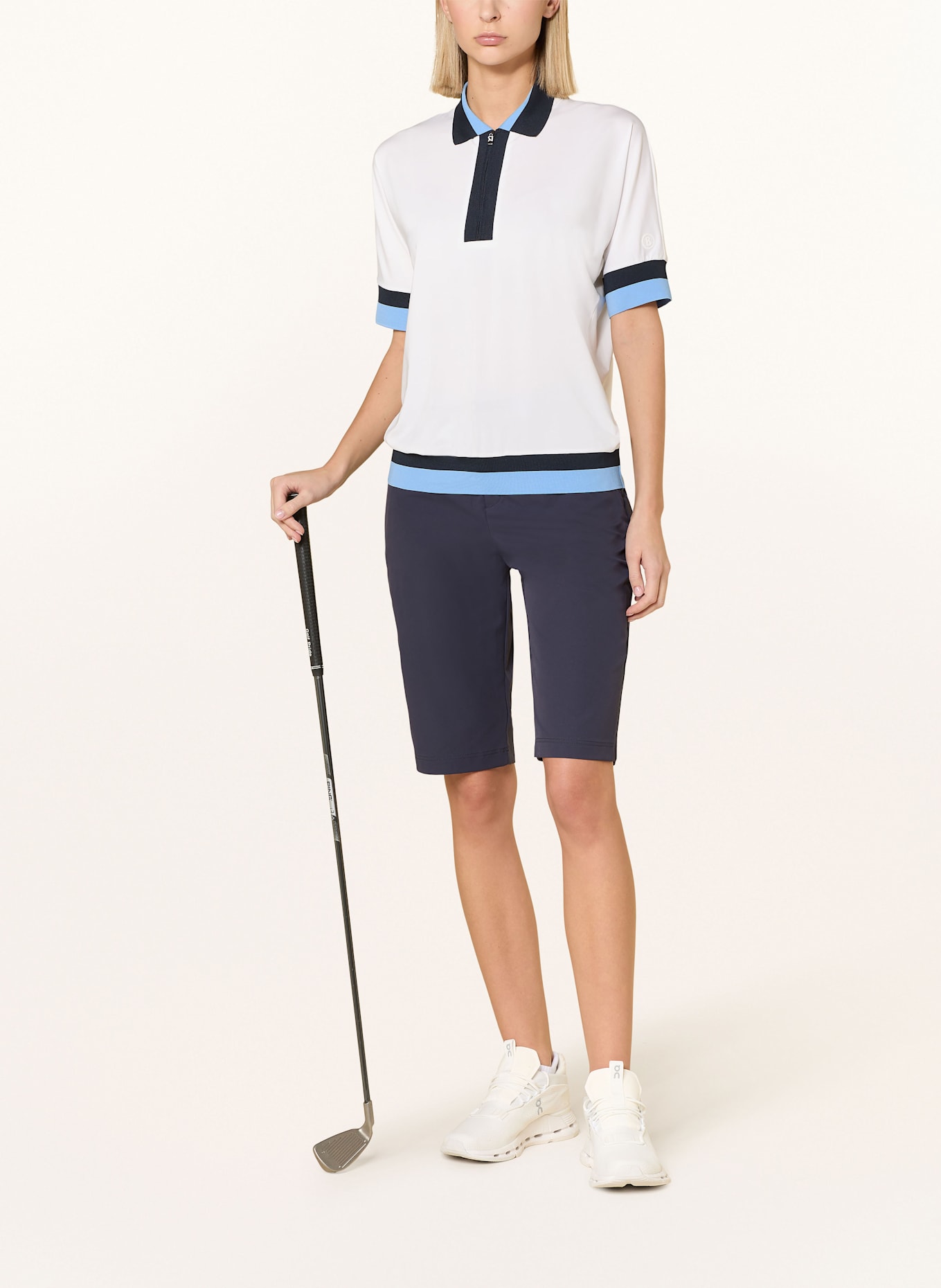BOGNER Funktions-Poloshirt ANDRINA: WEISS/ DUNKELBLAU/ HELLBLAU
