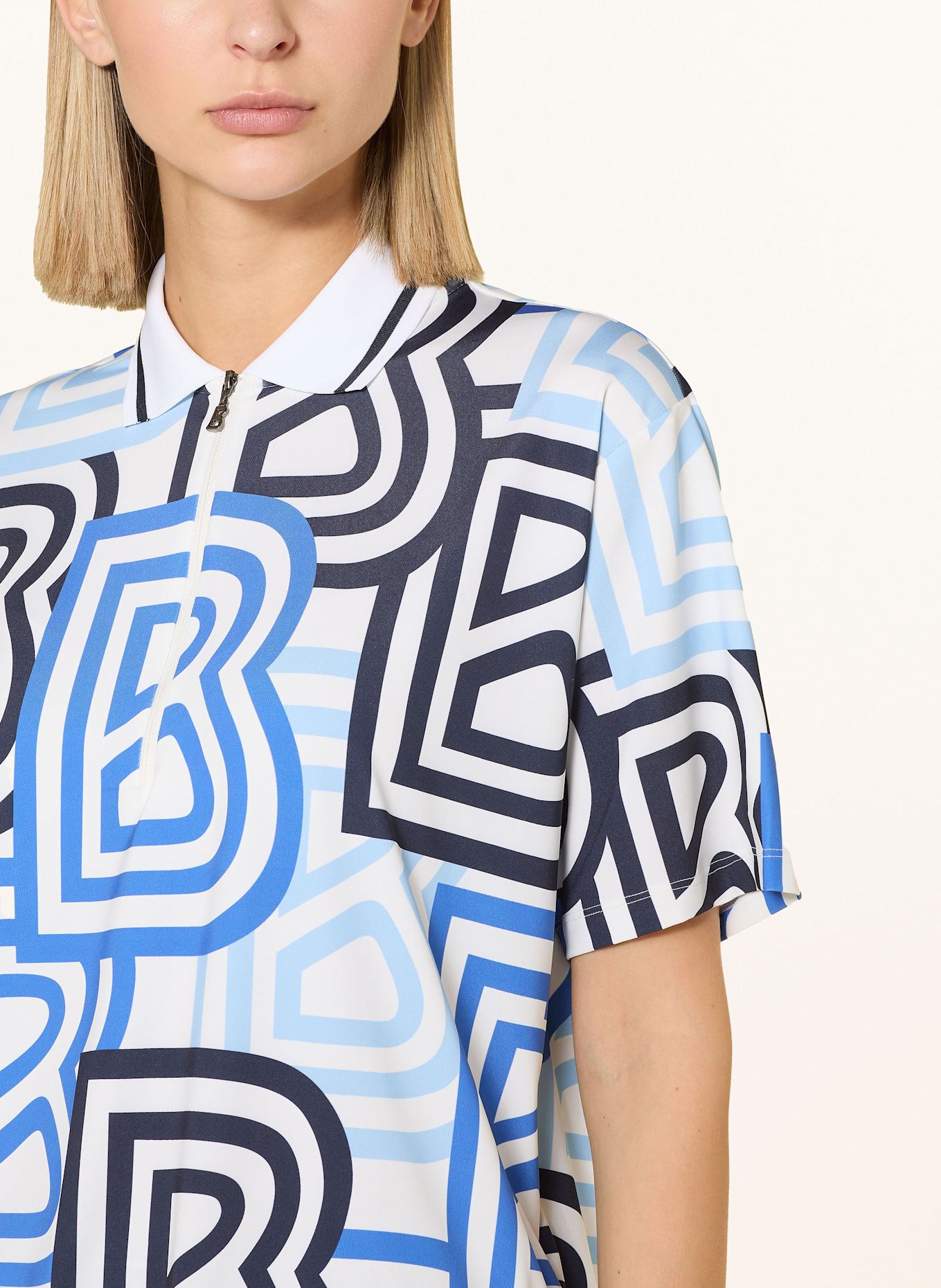 BOGNER Polo-Shirt: WEISS/ DUNKELBLAU/ HELLBLAU
