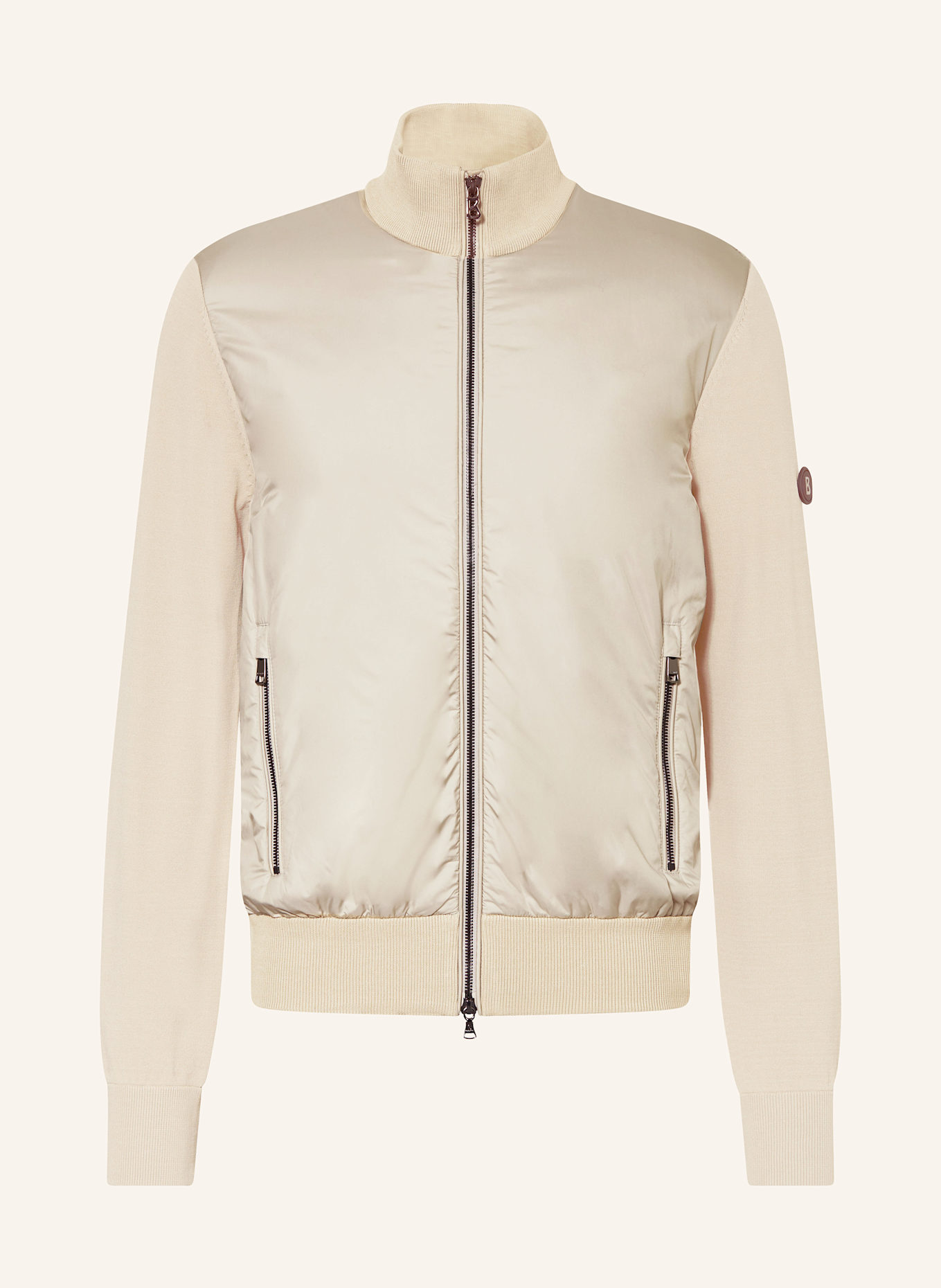 BOGNER ZISCO cardigan in mixed materials: BEIGE