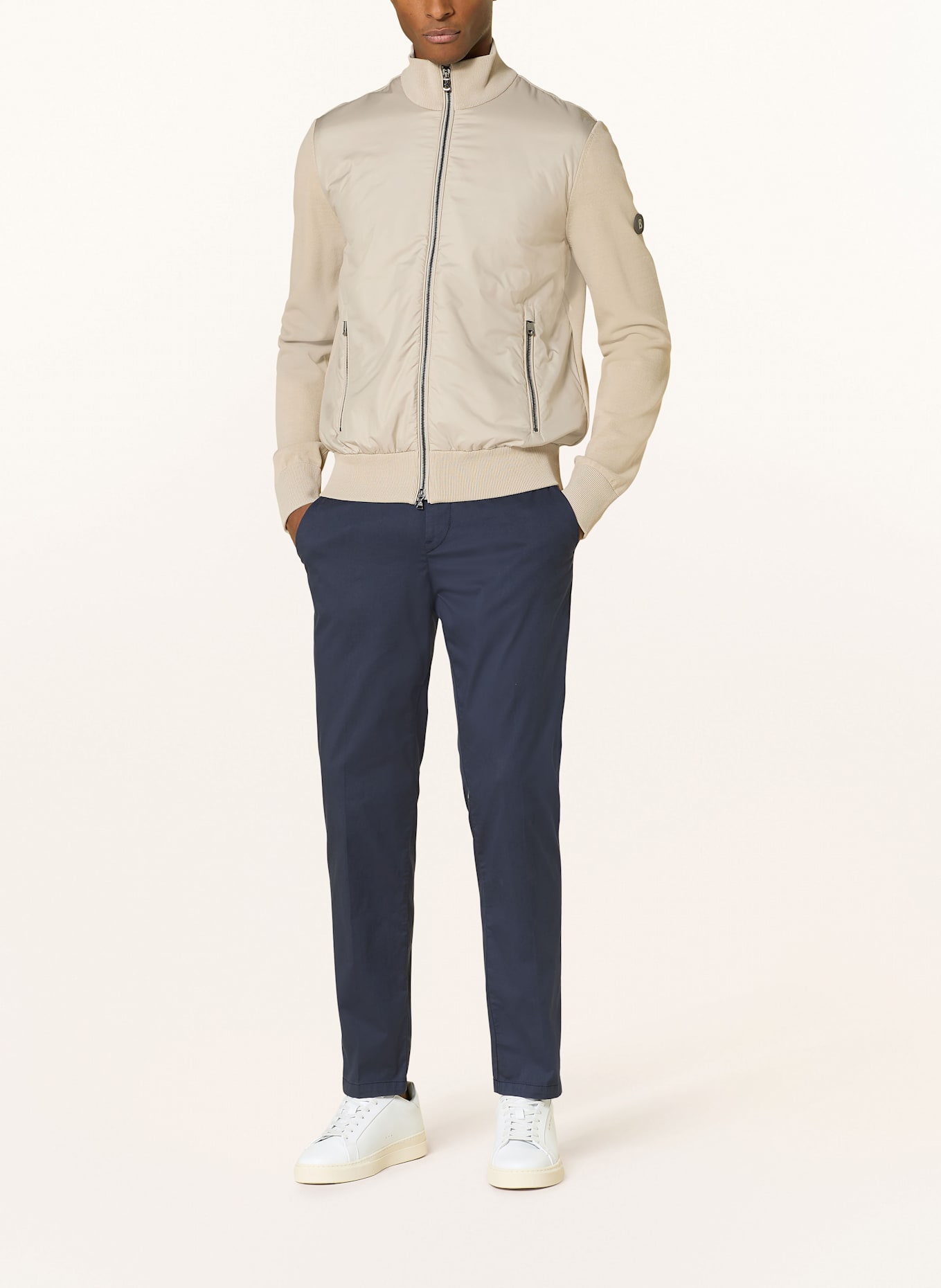 BOGNER ZISCO cardigan in mixed materials: BEIGE