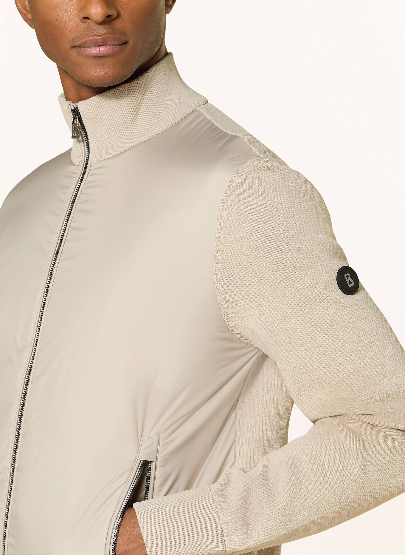 BOGNER ZISCO cardigan in mixed materials: BEIGE