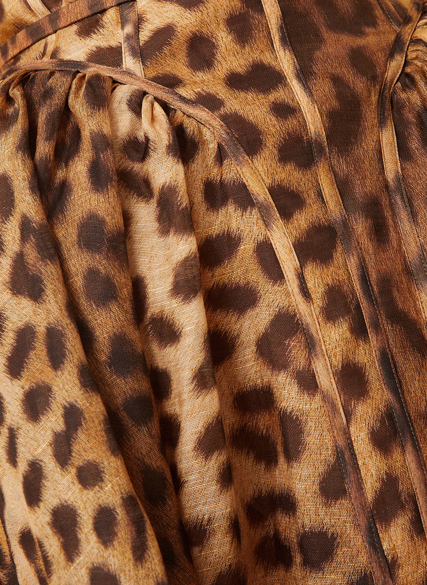 ZIMMERMANN Kleid CRUSH mit Leinen und Seide: BRAUN / HELLBRAUN