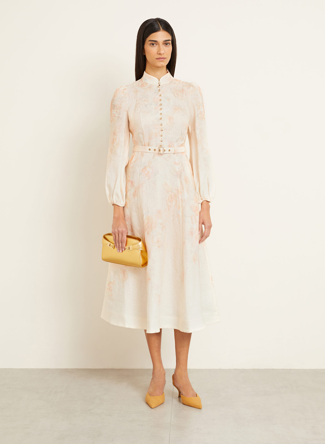 ZIMMERMANN Linen dress CRUSH: LIGHT ORANGE