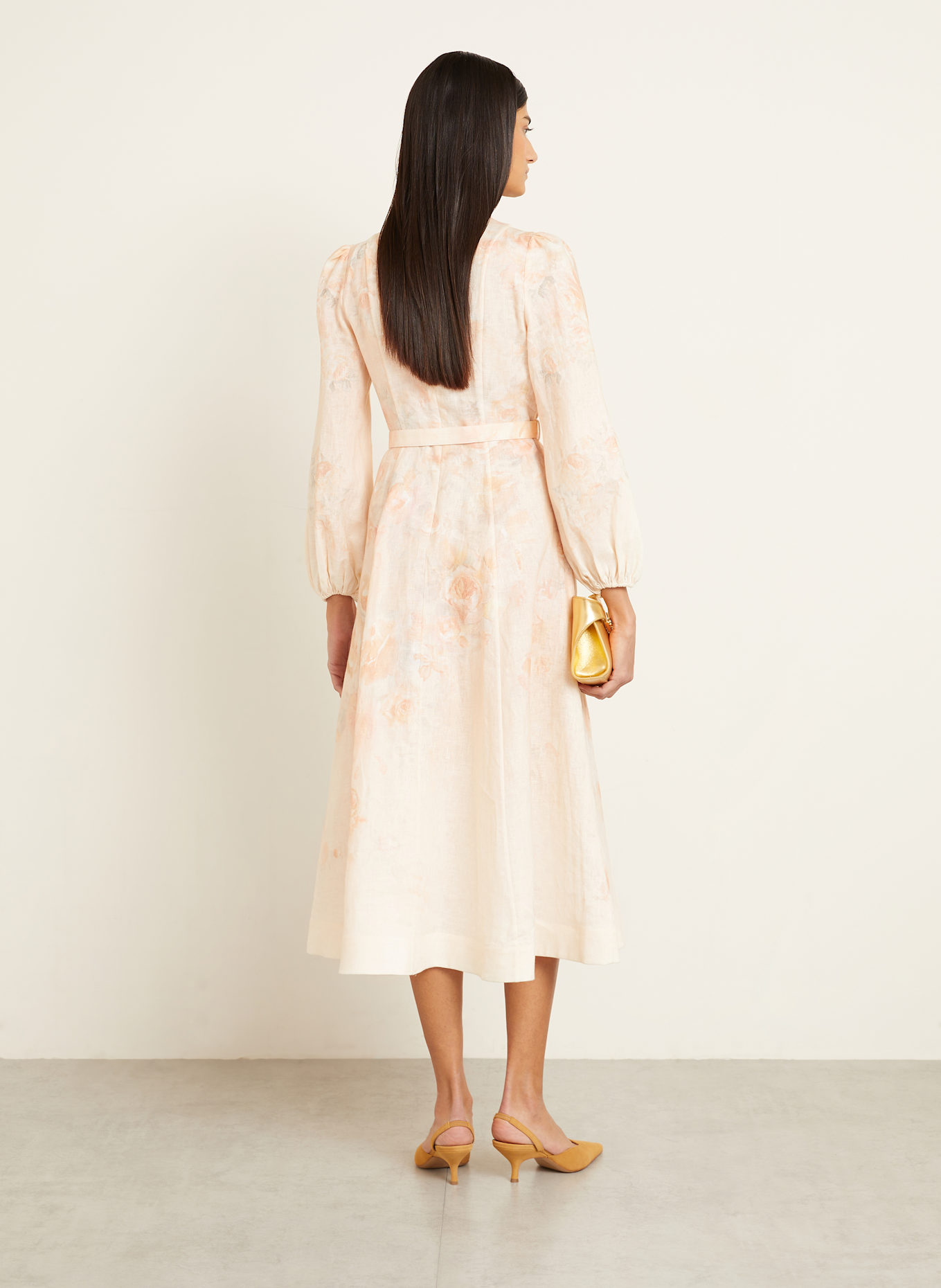ZIMMERMANN Linen dress CRUSH: LIGHT ORANGE