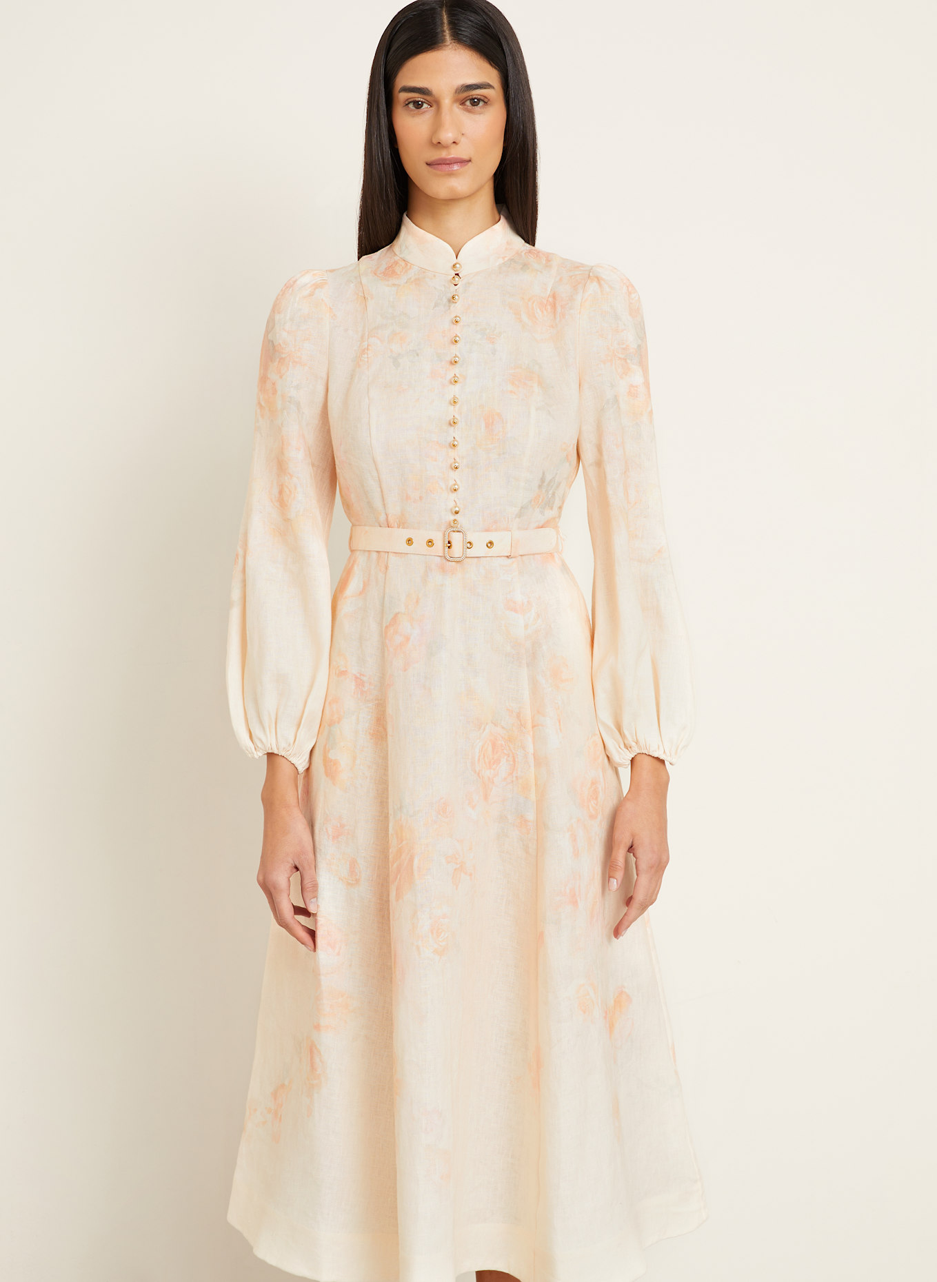 ZIMMERMANN Linen dress CRUSH: LIGHT ORANGE