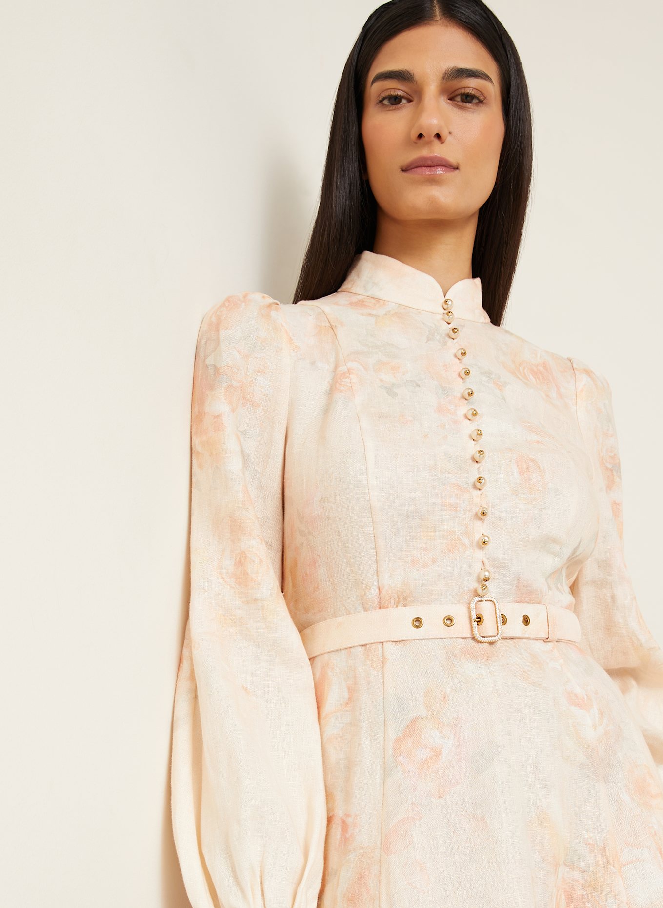 ZIMMERMANN Linen dress CRUSH: LIGHT ORANGE