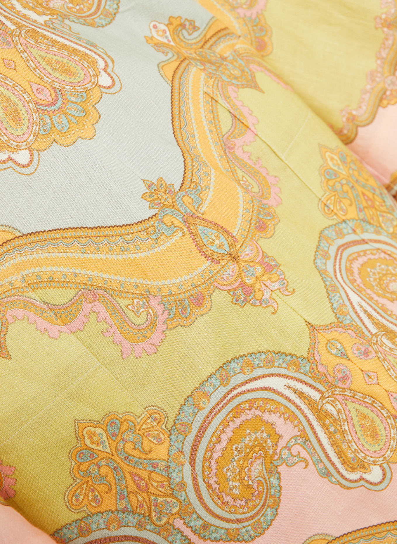 ZIMMERMANN Dress made of linen: DARK YELLOW / LIGHT GREEN / LIGHT PINK