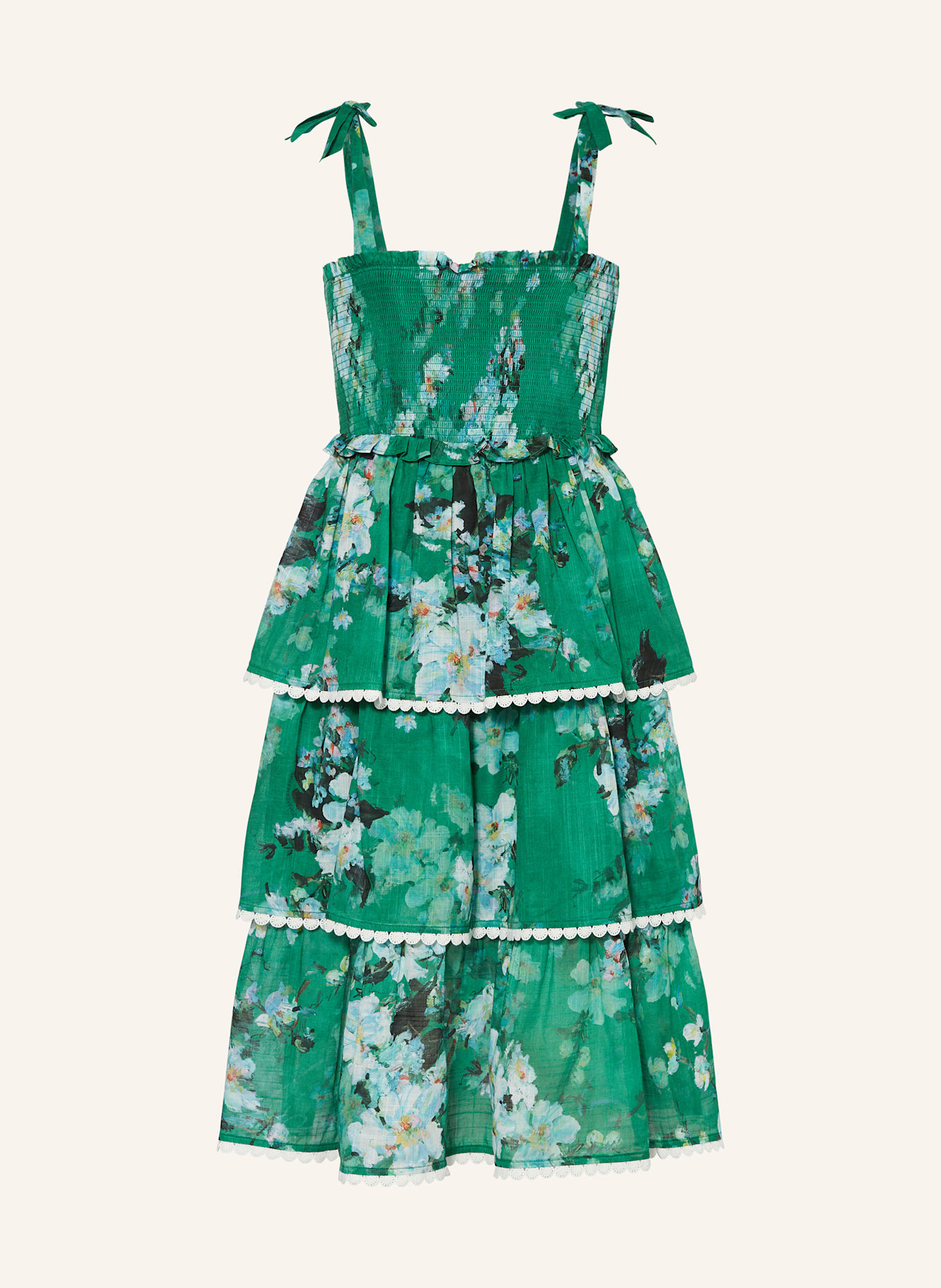 ZIMMERMANN Sukienka EVERLEY: ZIELONY / JASNONIEBIESKI / KREMOWY