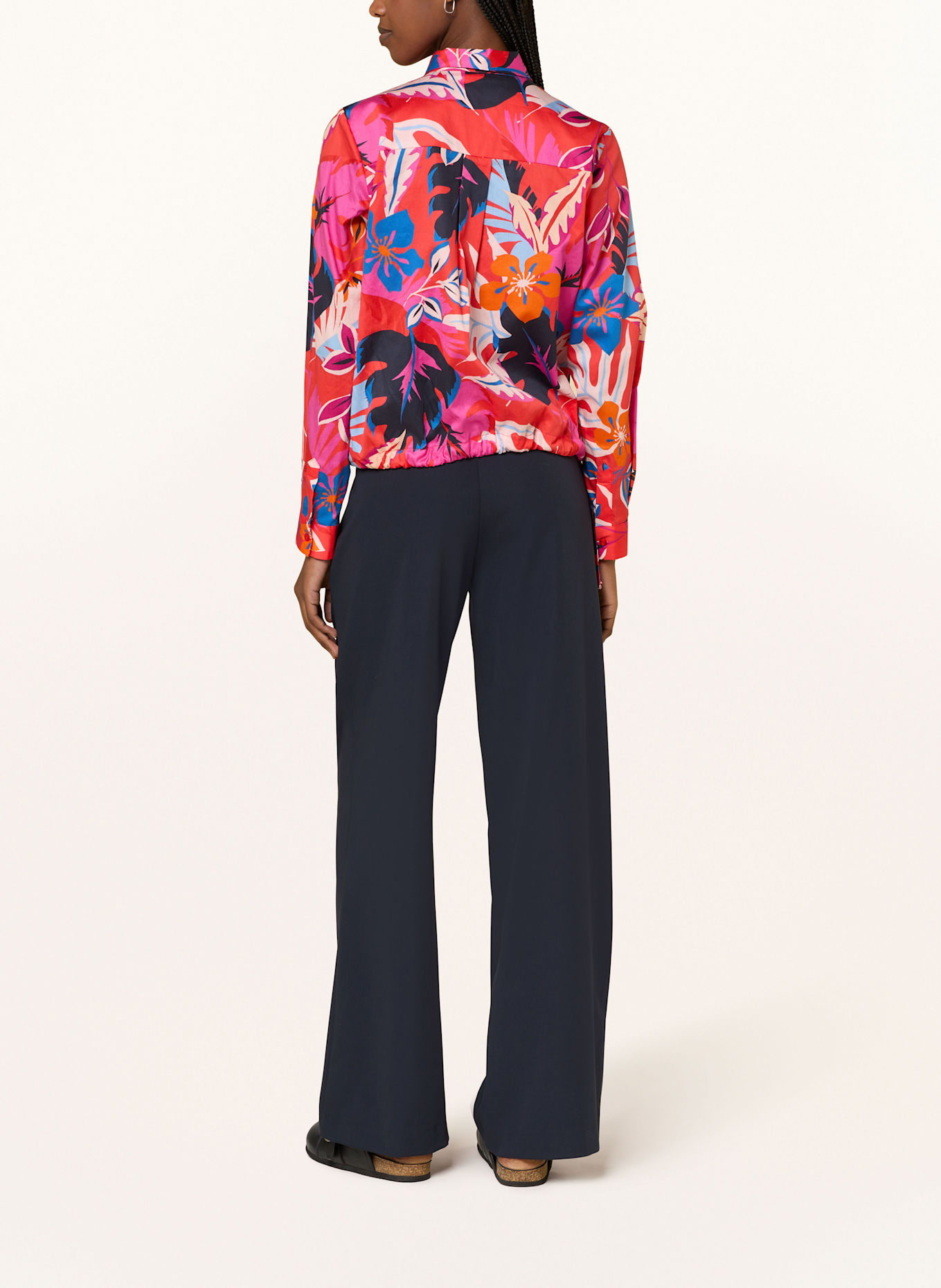 Smith & Soul Cropped-Hemdbluse, Farbe: PINK/ DUNKELBLAU/ ORANGE (Bild 3)