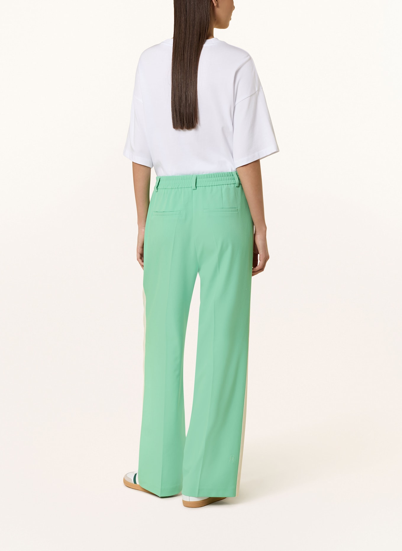 Smith & Soul Hose mit Galonstreifen: HELLGRÜN/ CREME