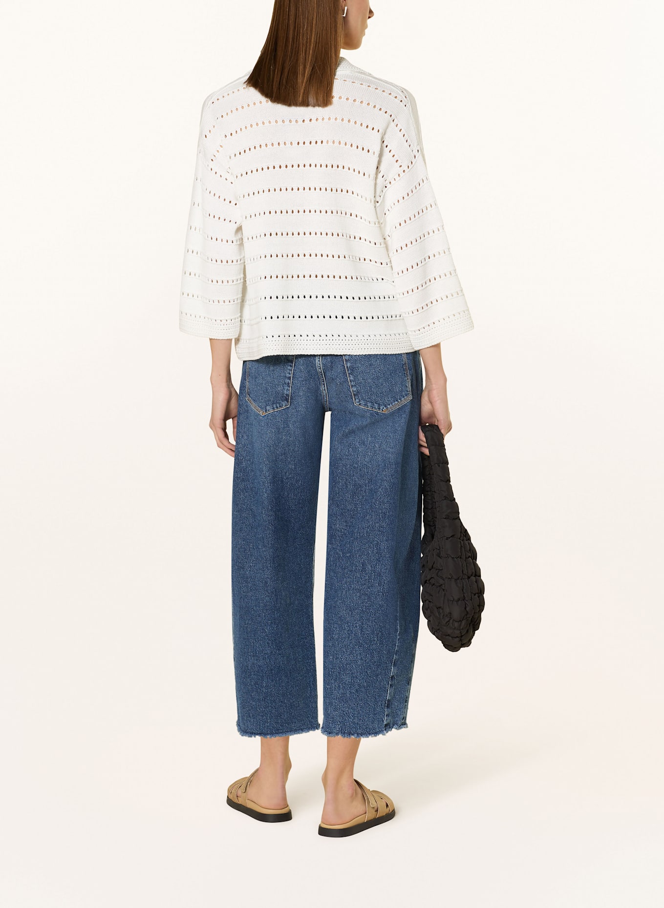 Smith & Soul Úpletová polokošile: BÍLÁ