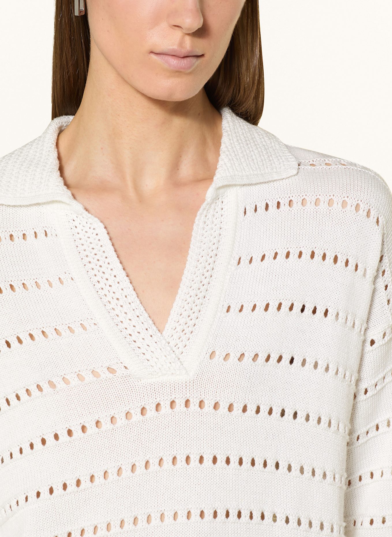 Smith & Soul Úpletová polokošile: BÍLÁ