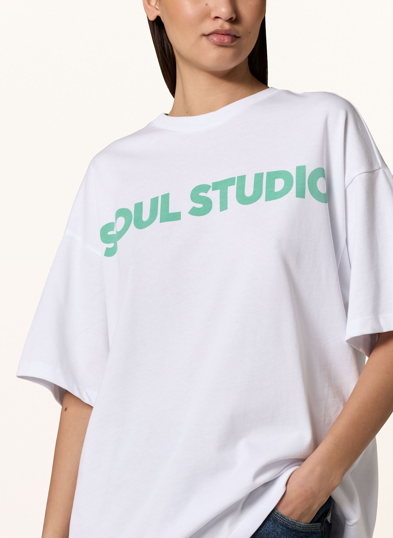 Smith & Soul Oversized tričko: BÍLÁ