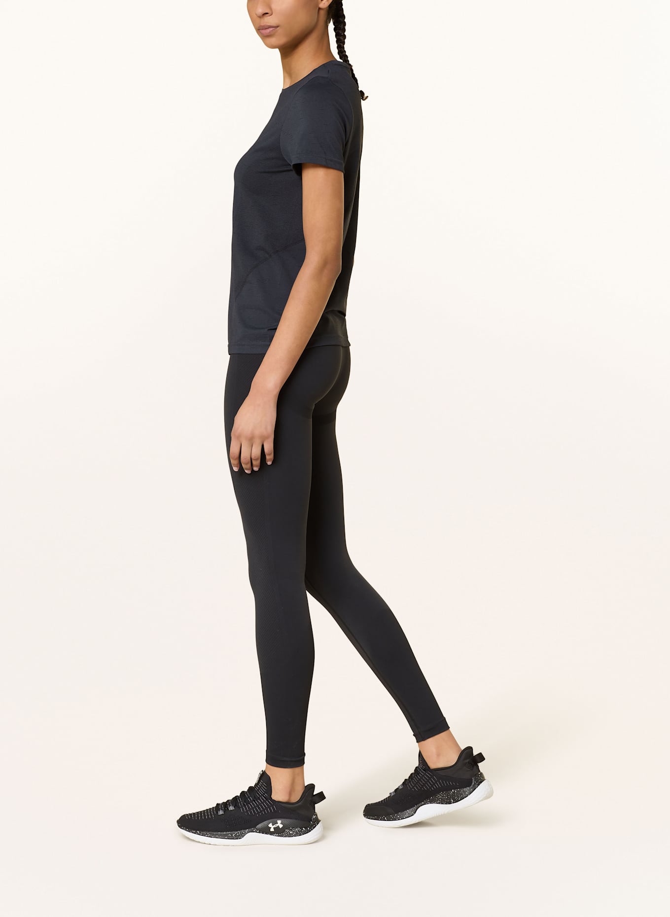 UNDER armour Grey VANISH SEAMLESS leggings: BLACK