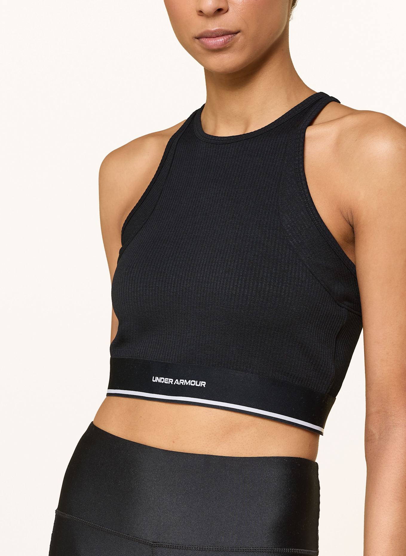 UNDER ARMOUR Cropped top UA MERIDIAN: ČERNÁ