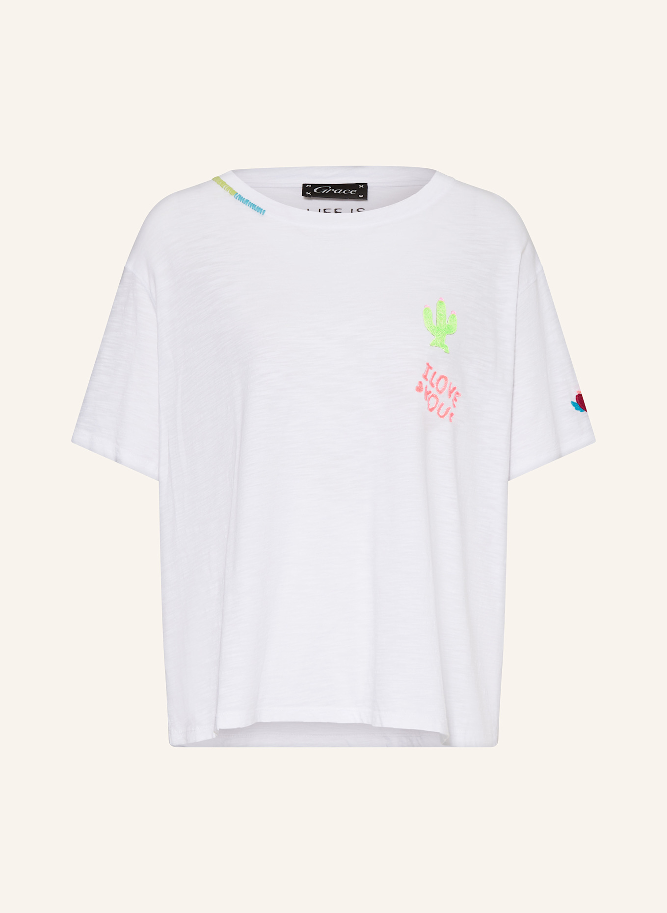 Grace T-shirt: WHITE / BLACK