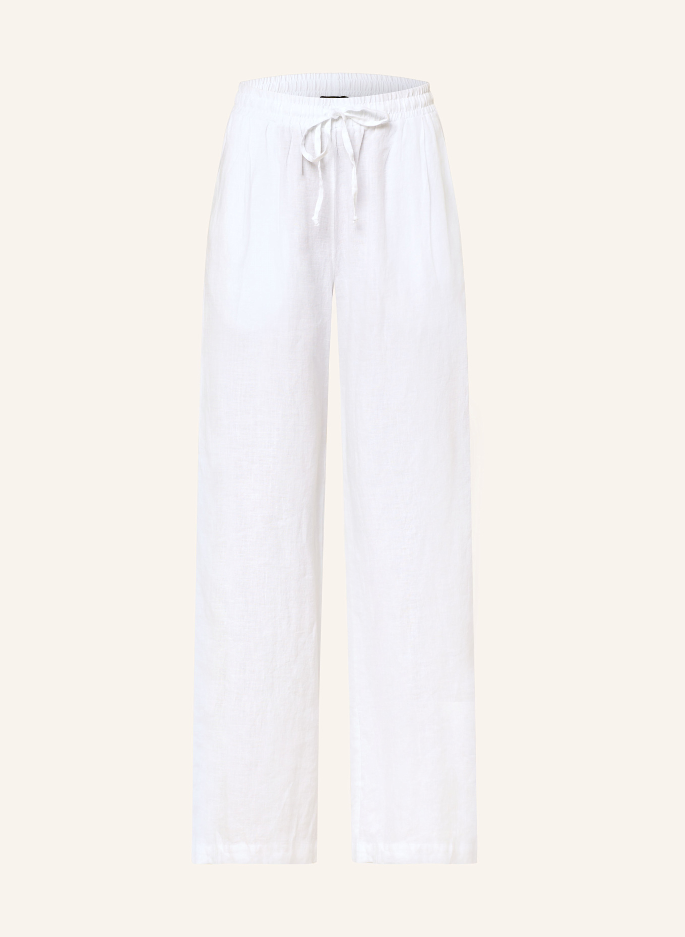 Grace Wide leg trousers jeans made of linen, Color: WHITE (Image 1)