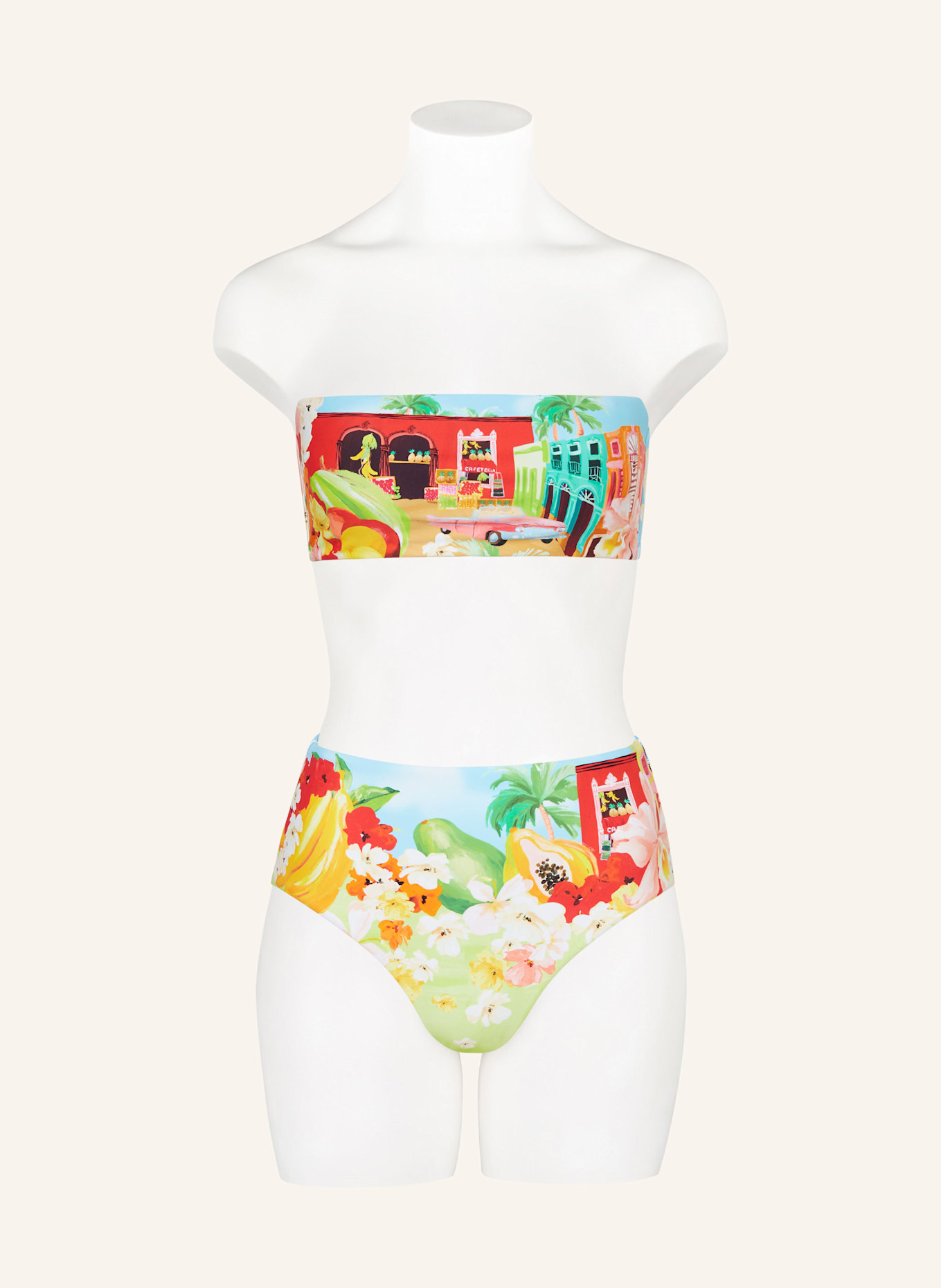 SEAFOLLY Bandeau-Bikini-Top CUBA: HELLBLAU/ ROT/ ROSA