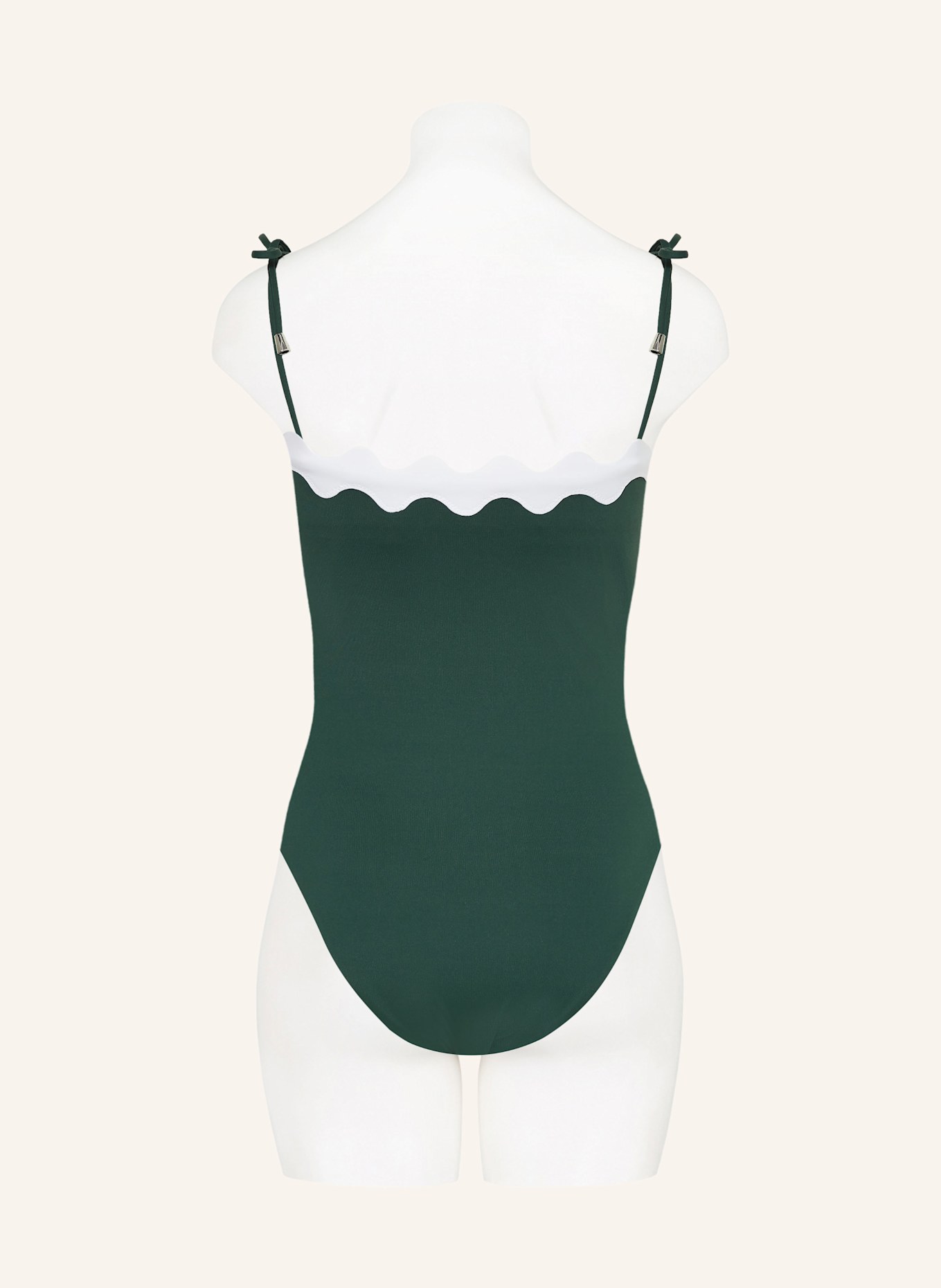 SEAFOLLY Bandeau-Badeanzug GIA: DUNKELGRÜN / WEISS