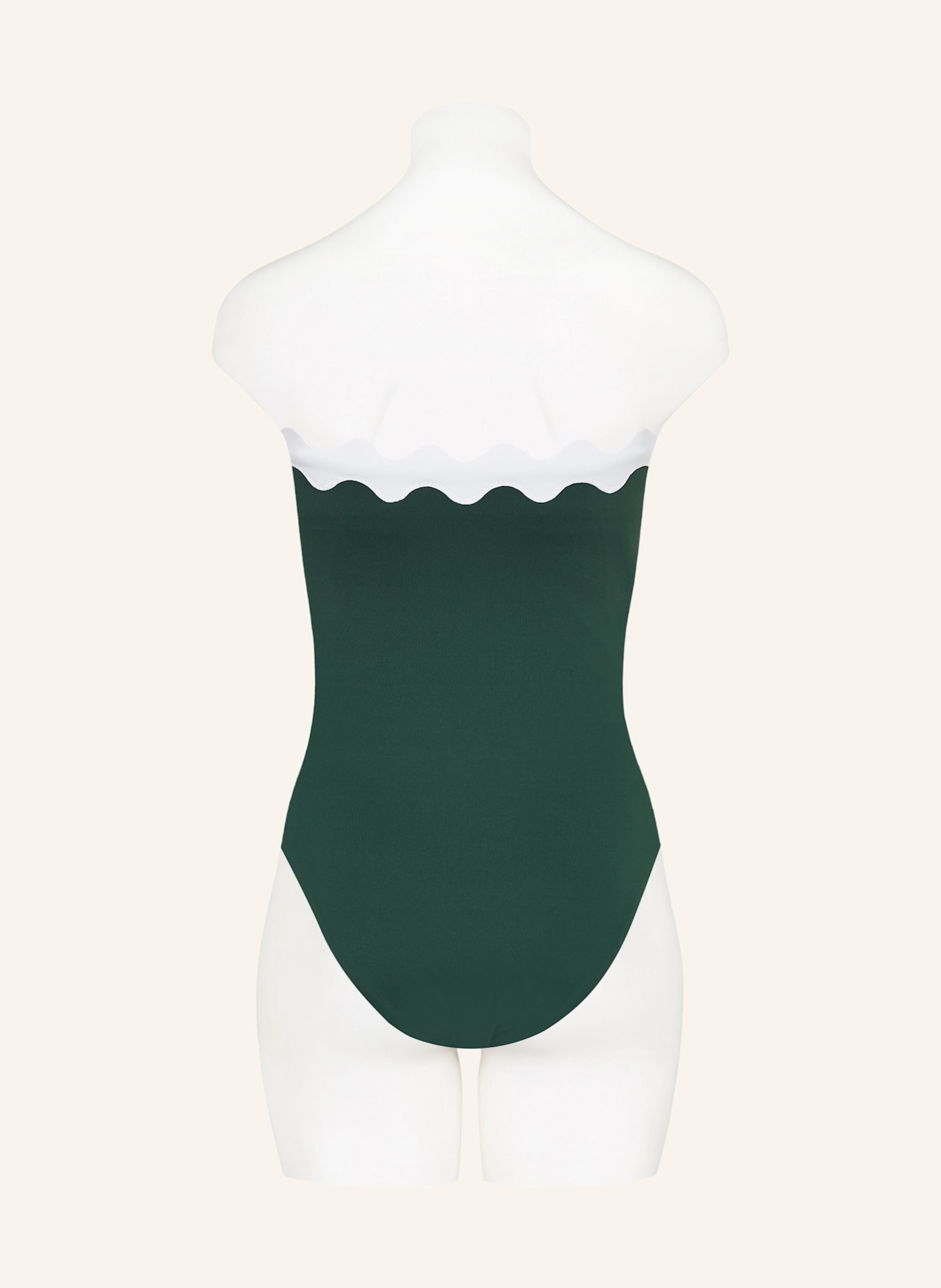 SEAFOLLY Bandeau-Badeanzug GIA: DUNKELGRÜN / WEISS