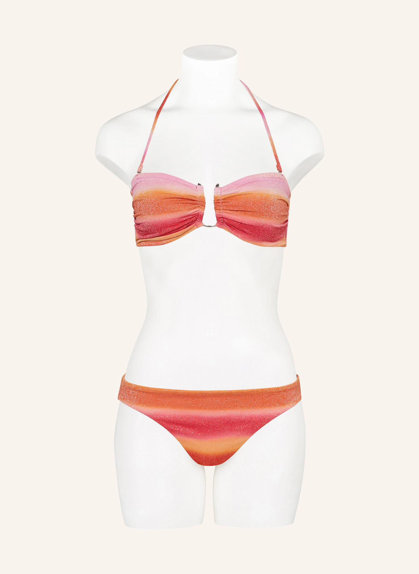 SEAFOLLY Bandeau-Bikini-Top SPECTRUM mit Glitzergarn: PINK/ ROSA/ ORANGE
