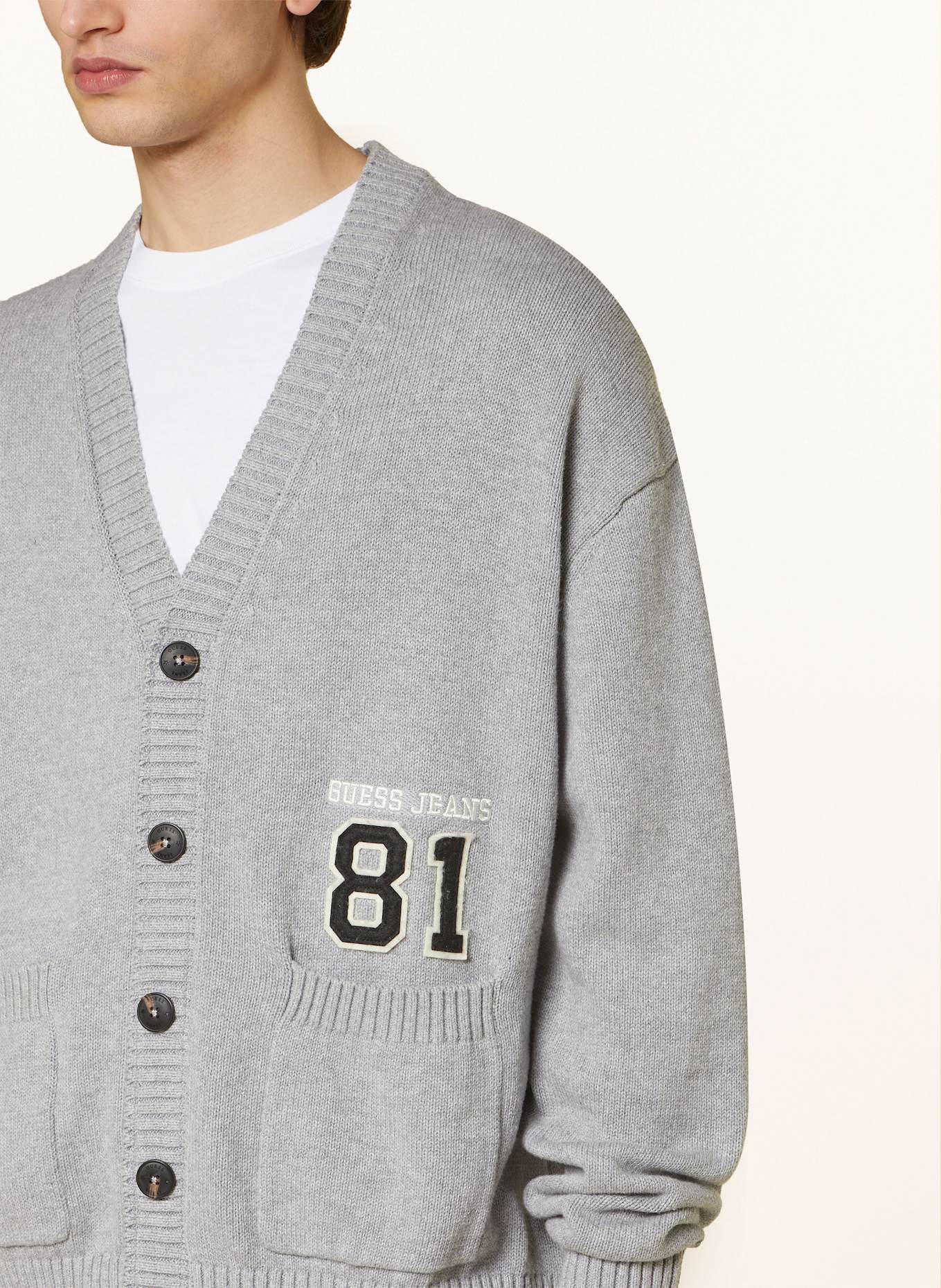 GUESS JEANS Strickjacke: GRAU