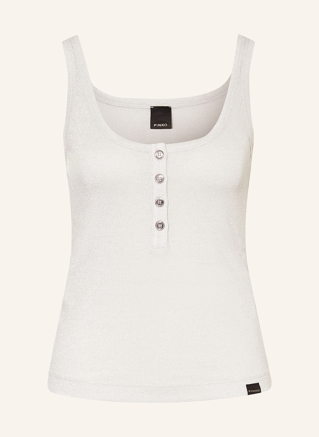 PINKO Knit top CHIMERA with glitter thread: SILVER