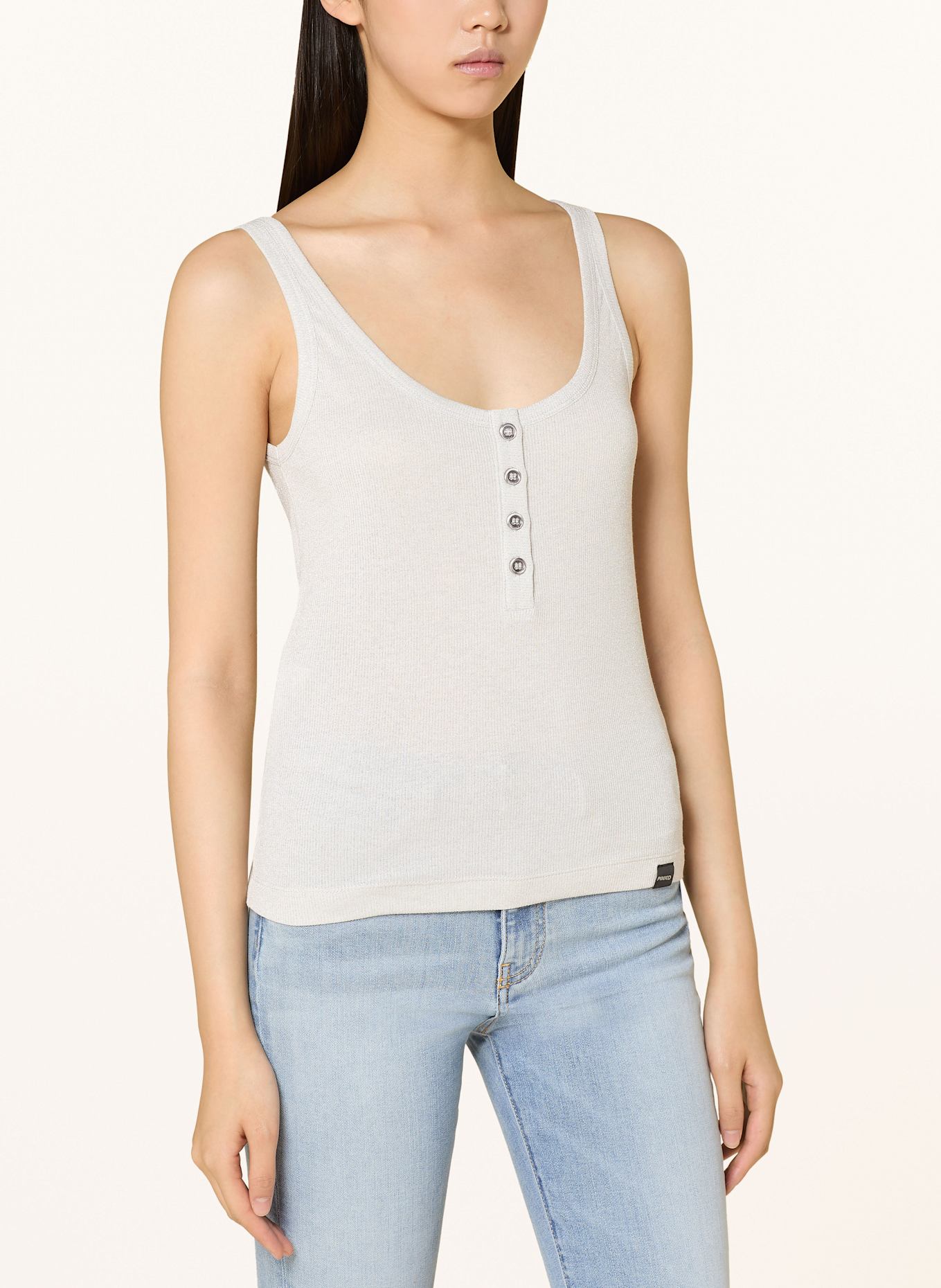 PINKO Knit top CHIMERA with glitter thread: SILVER
