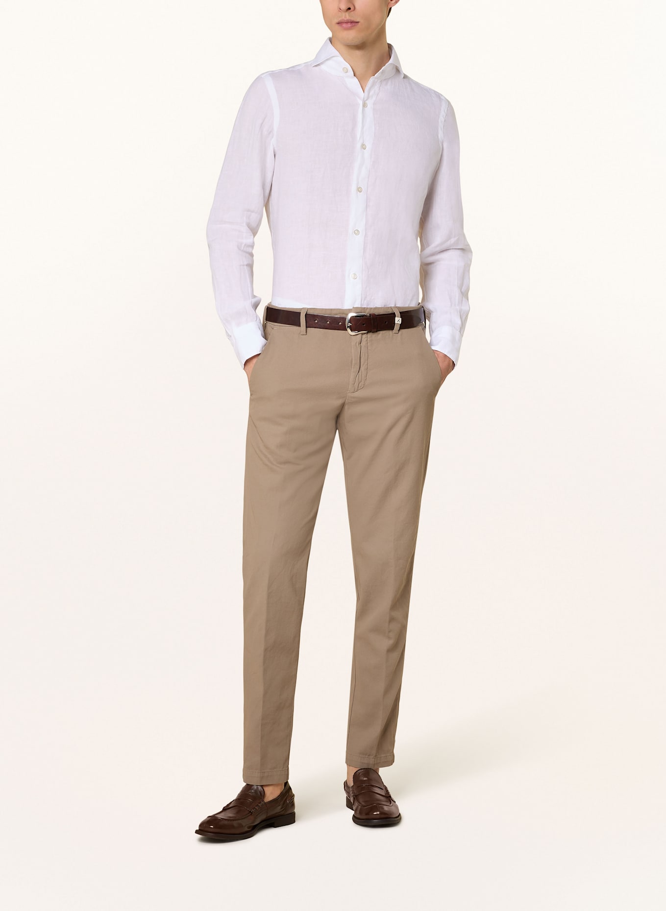 FINAMORE 1925 Linen shirt TOKYO SERGIO Slim Fit: WHITE