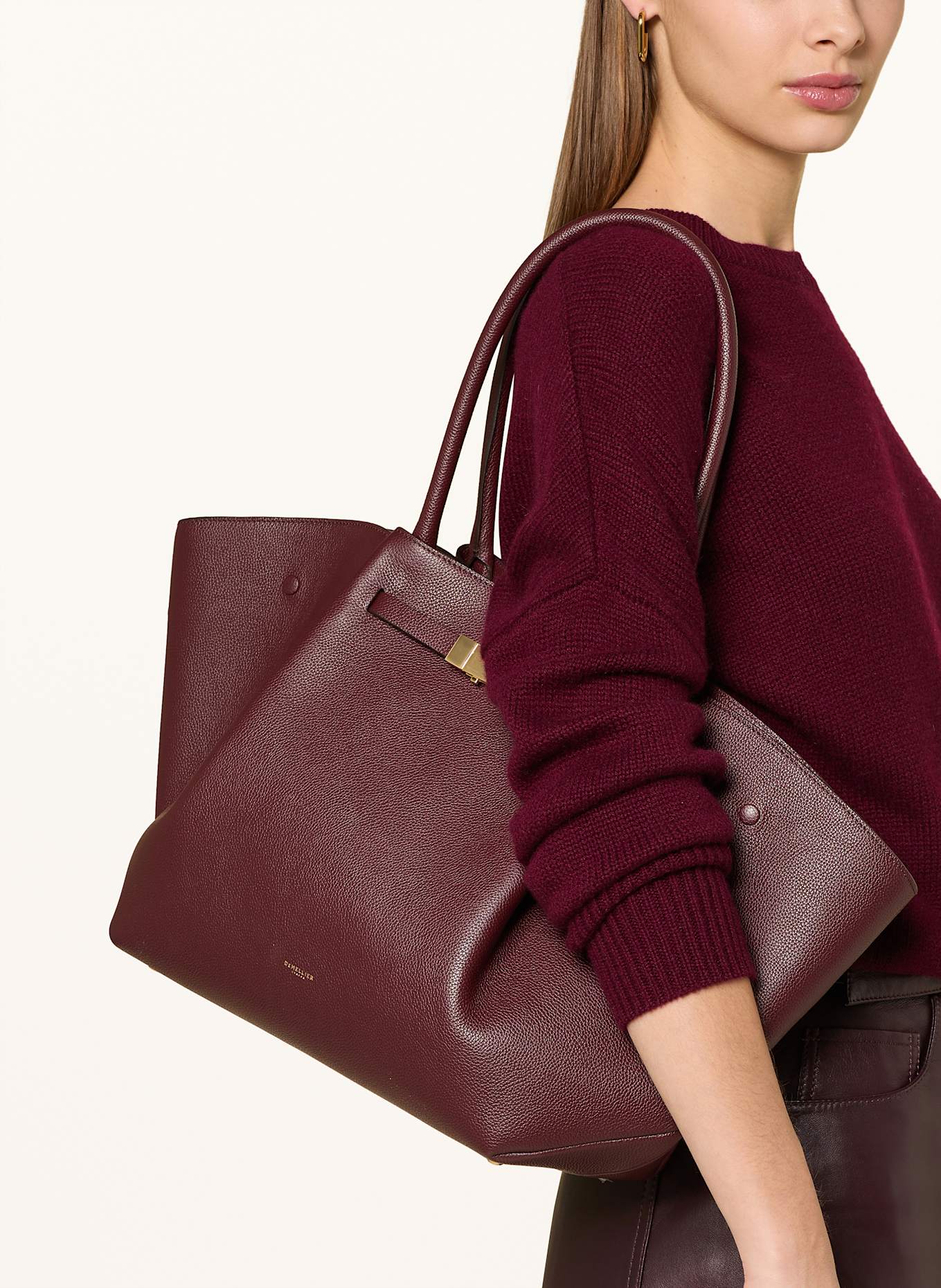 DEMELLIER Shopper NEW YORK LARGE: DARK RED