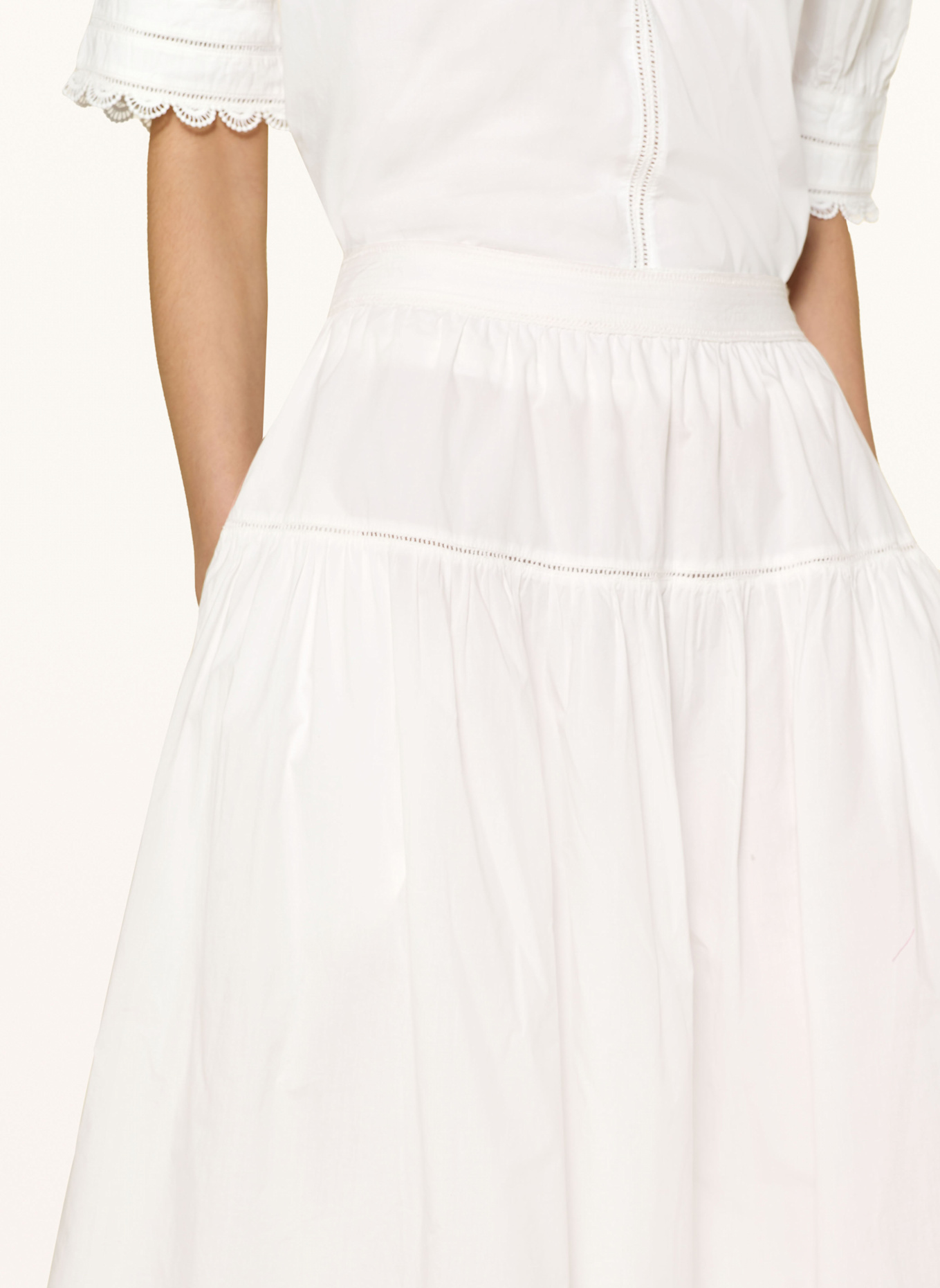 ULLA JOHNSON Sukně HARLOW: BÍLÁ