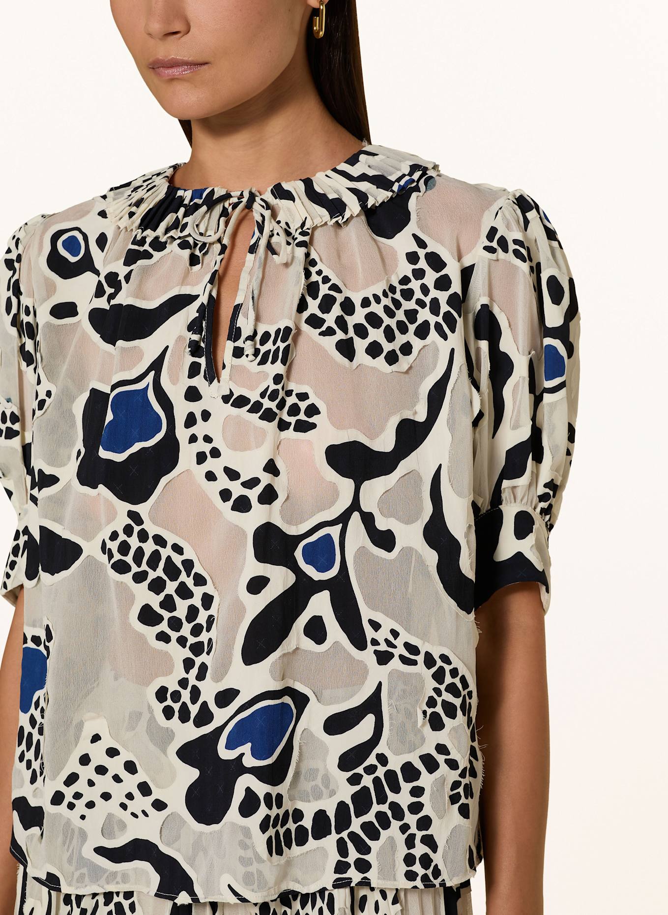 ULLA JOHNSON Halenka MARCELLA s volánky: KRÉMOVÁ / ČERNÁ / MODRÁ