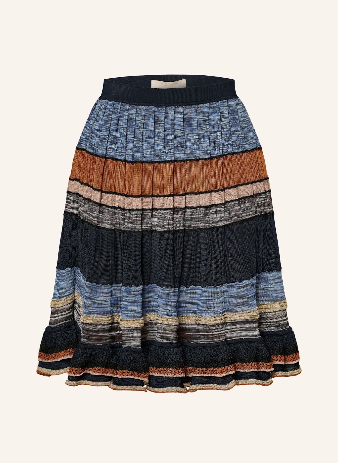 ULLA JOHNSON Strickrock EIOS mit Glitzergarn: DUNKELBLAU/ BLAU/ ORANGE