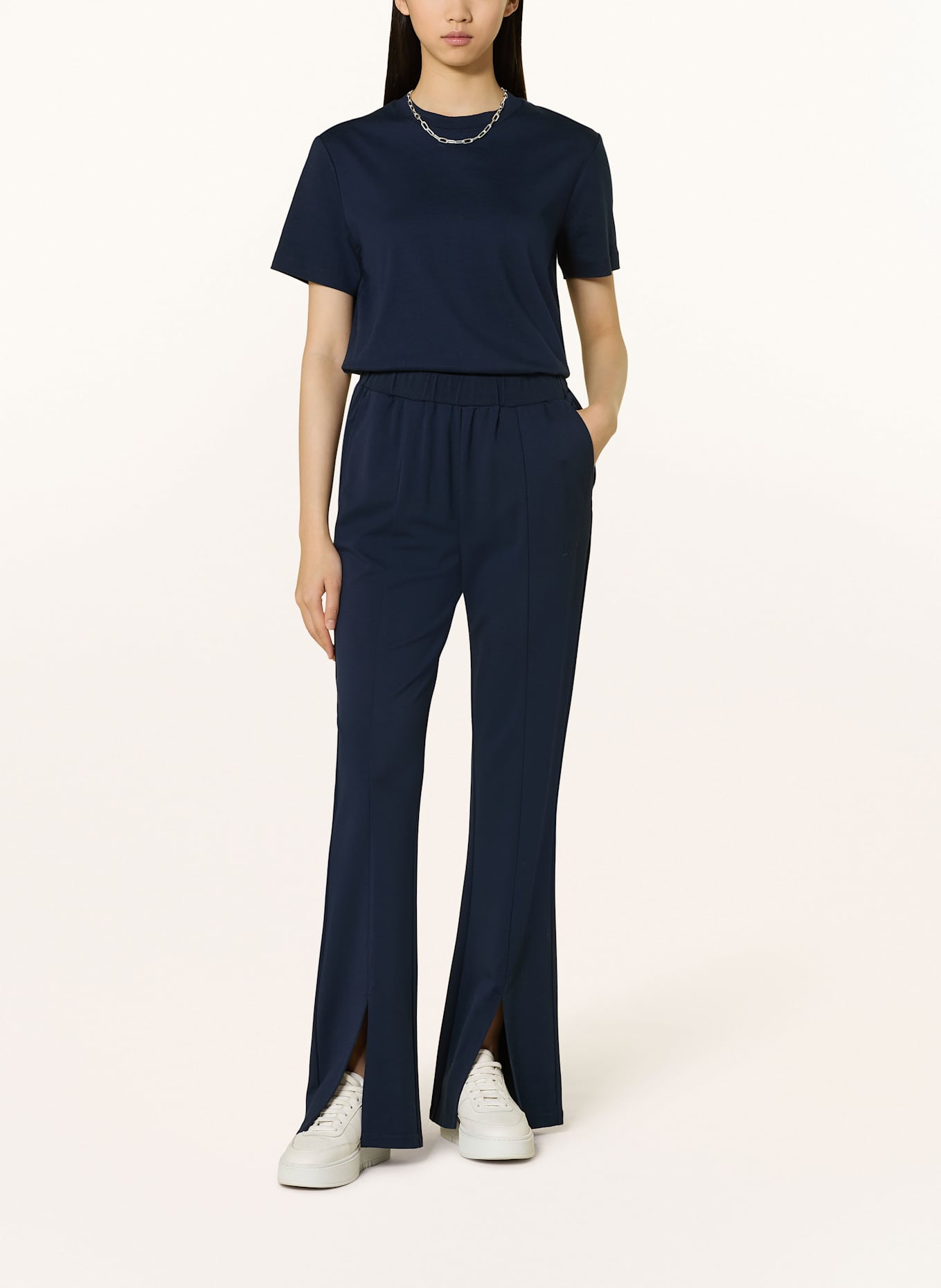 LIU JO Wide leg trousers made of jersey: DARK BLUE