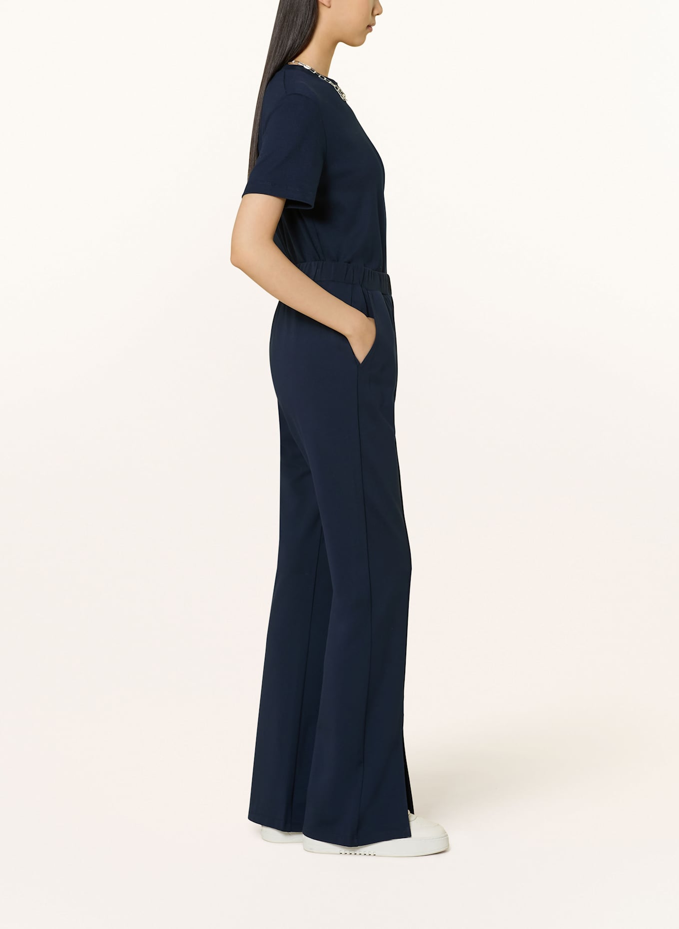 LIU JO Wide leg trousers made of jersey: DARK BLUE