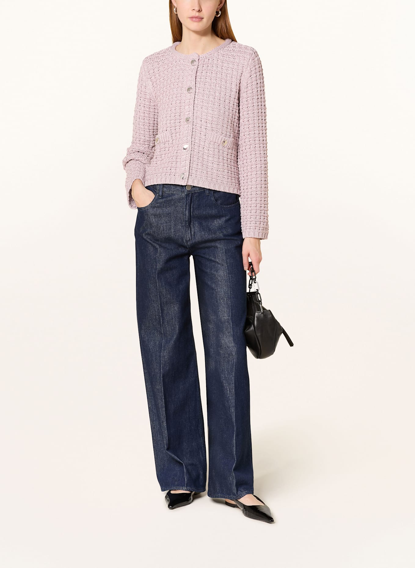 LIU JO Pletený kardigan s třpytivou přízí: RŮŽOVÁ