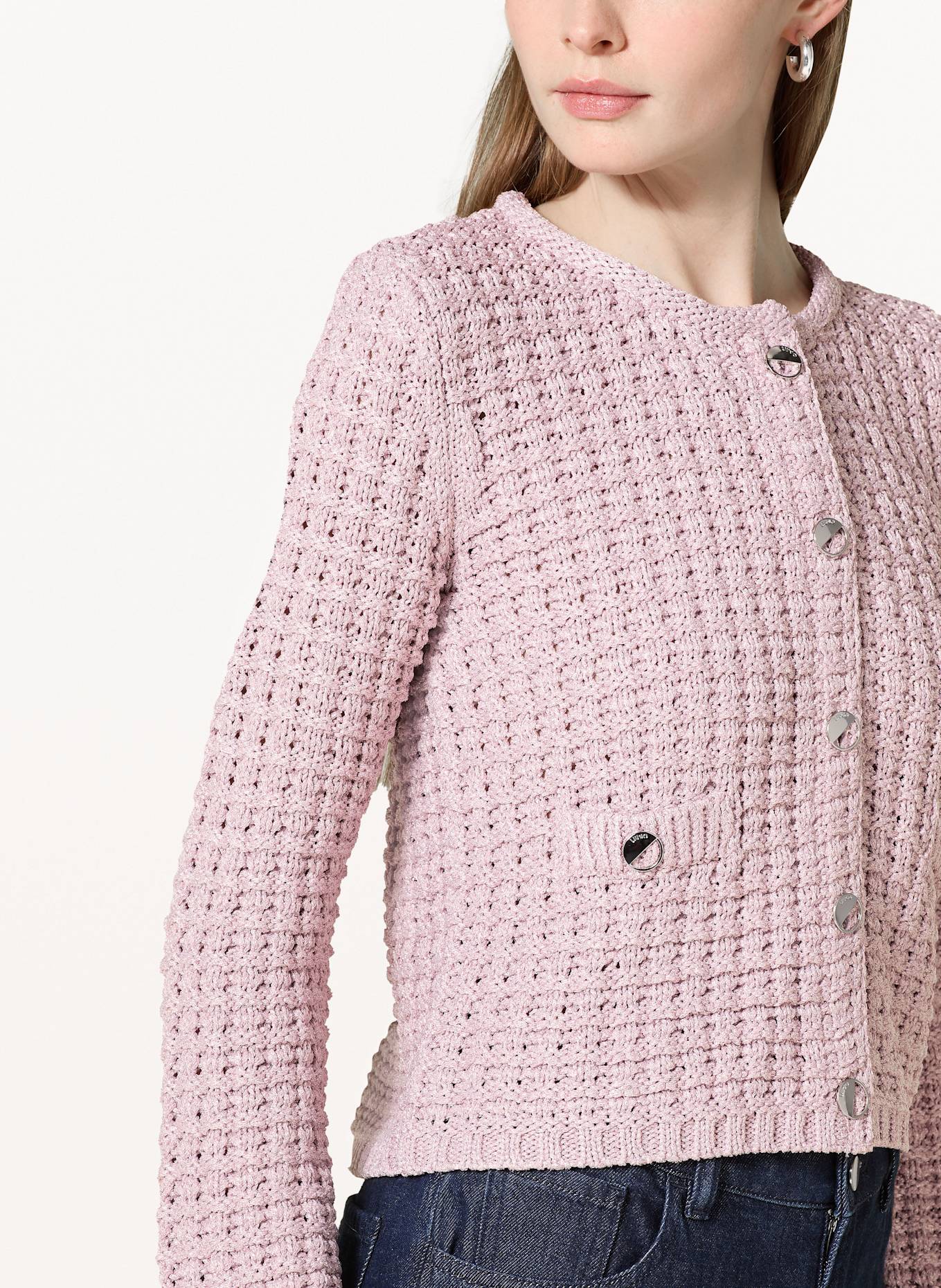 LIU JO Pletený kardigan s třpytivou přízí: RŮŽOVÁ