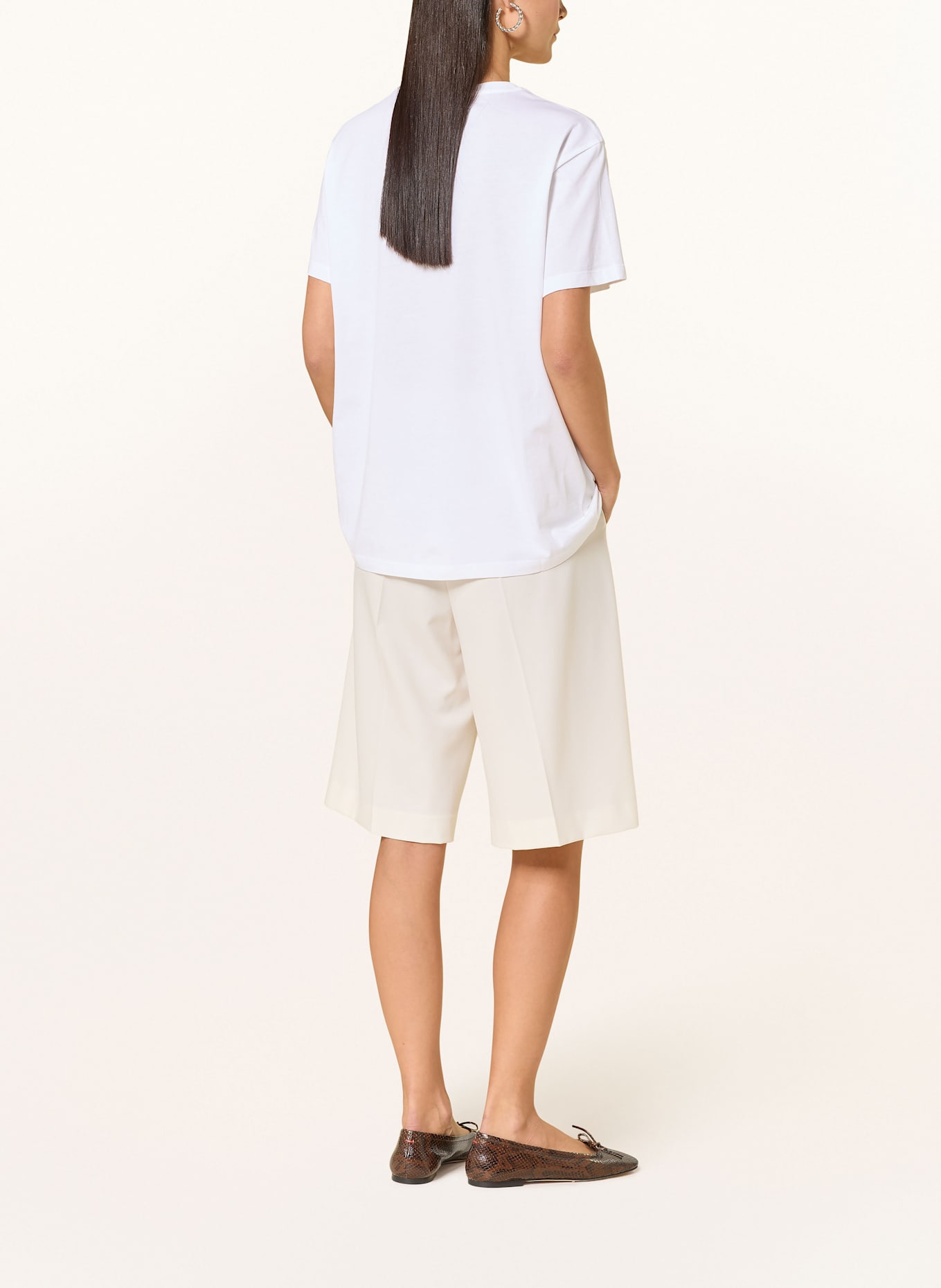 LIU JO T-Shirt mit Schmucksteinen und Schmuckperlen, Farbe: CREME (Bild 3)