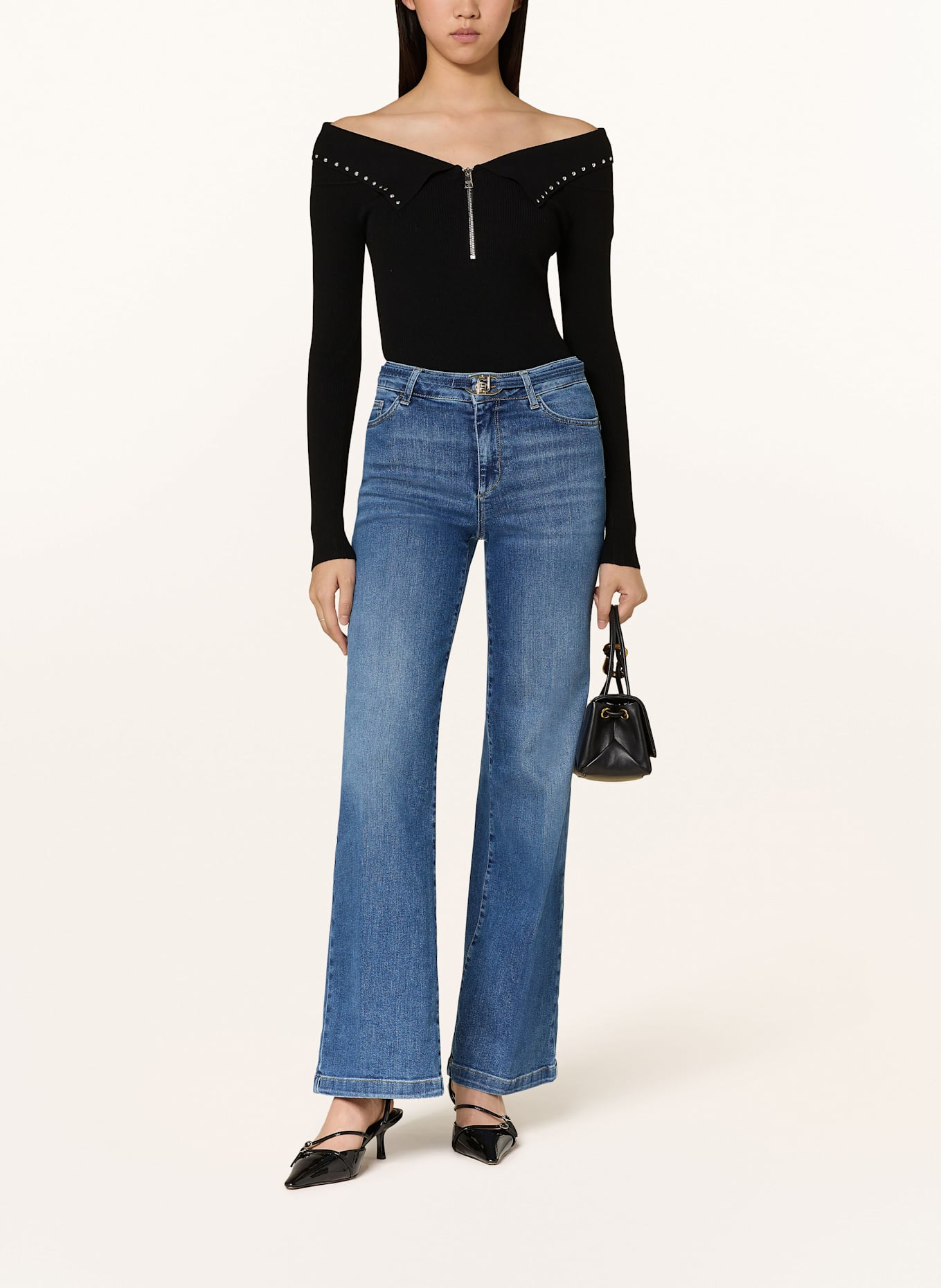 LIU JO Straight jeans: 7L899 Den.Blue bubble wash