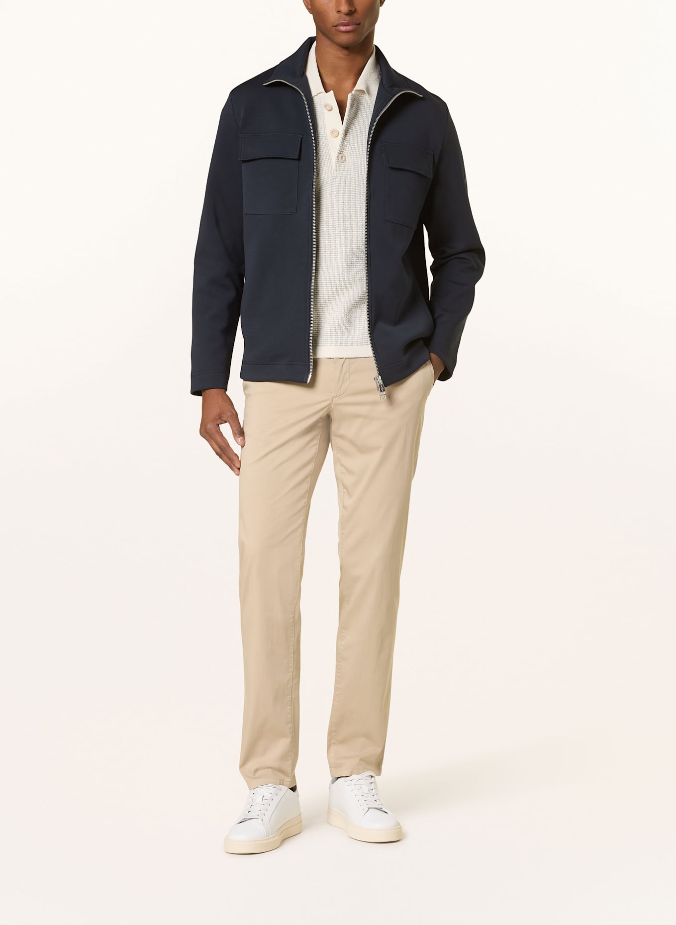 ALBERTO Chino kalhoty LOU Regular Fit: BÉŽOVÁ
