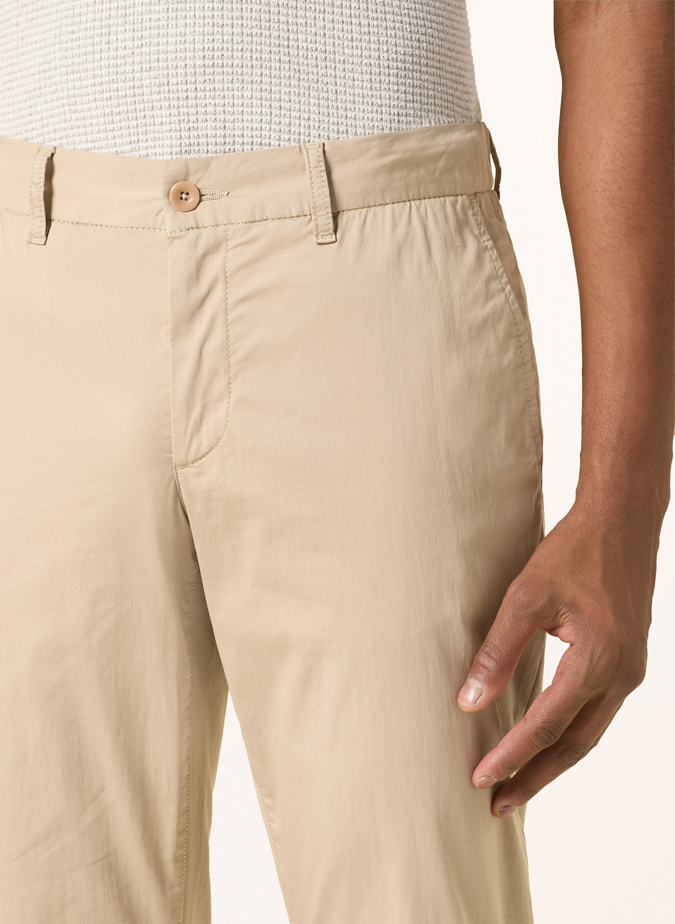 ALBERTO Chino kalhoty LOU Regular Fit: BÉŽOVÁ