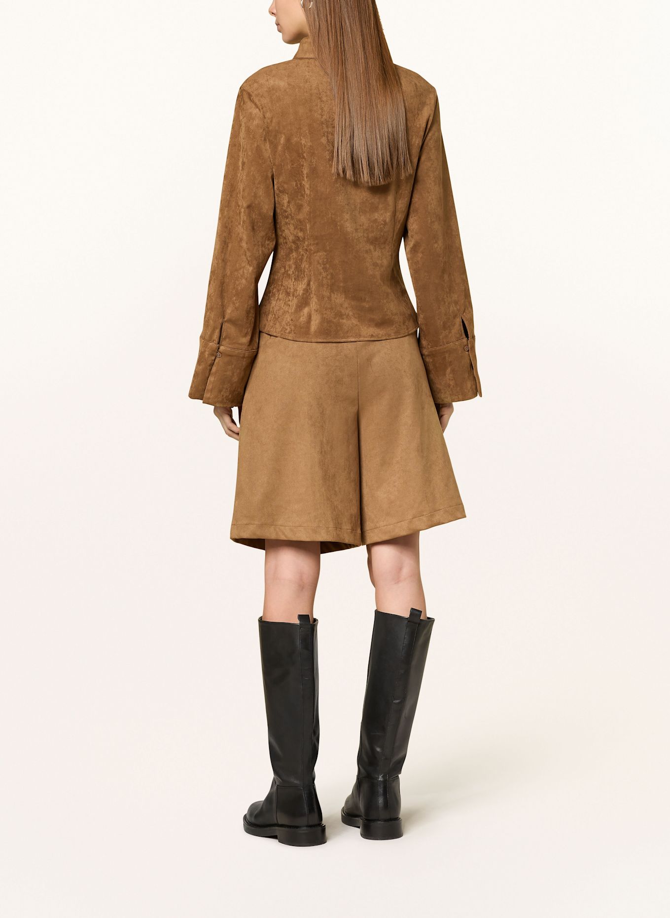 NEO NOIR NIKA shorts in leather look: COGNAC