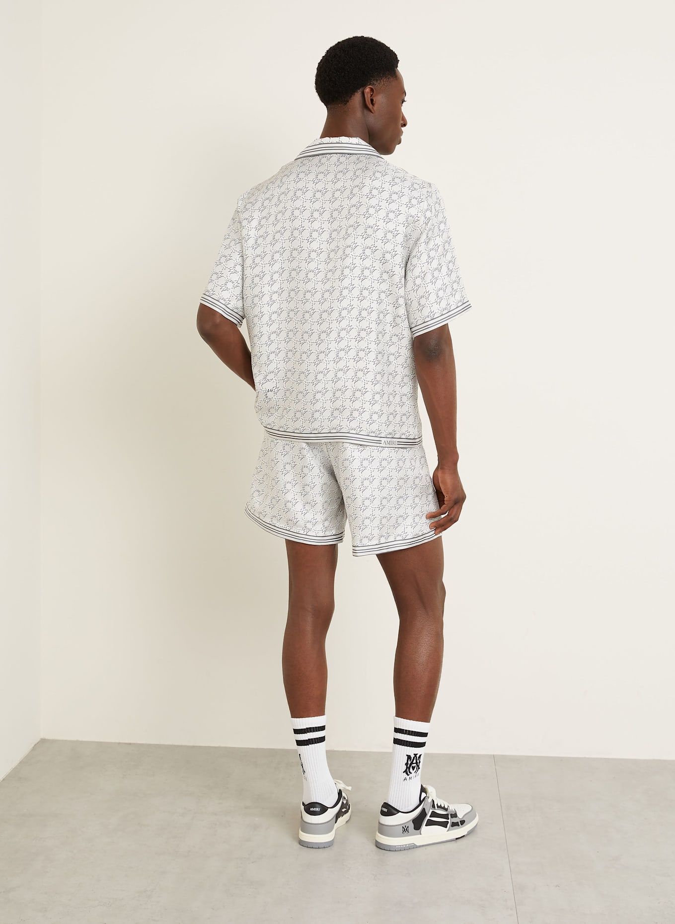 AMIRI Silk shorts QUAD: WHITE/ LIGHT GRAY/ GRAY