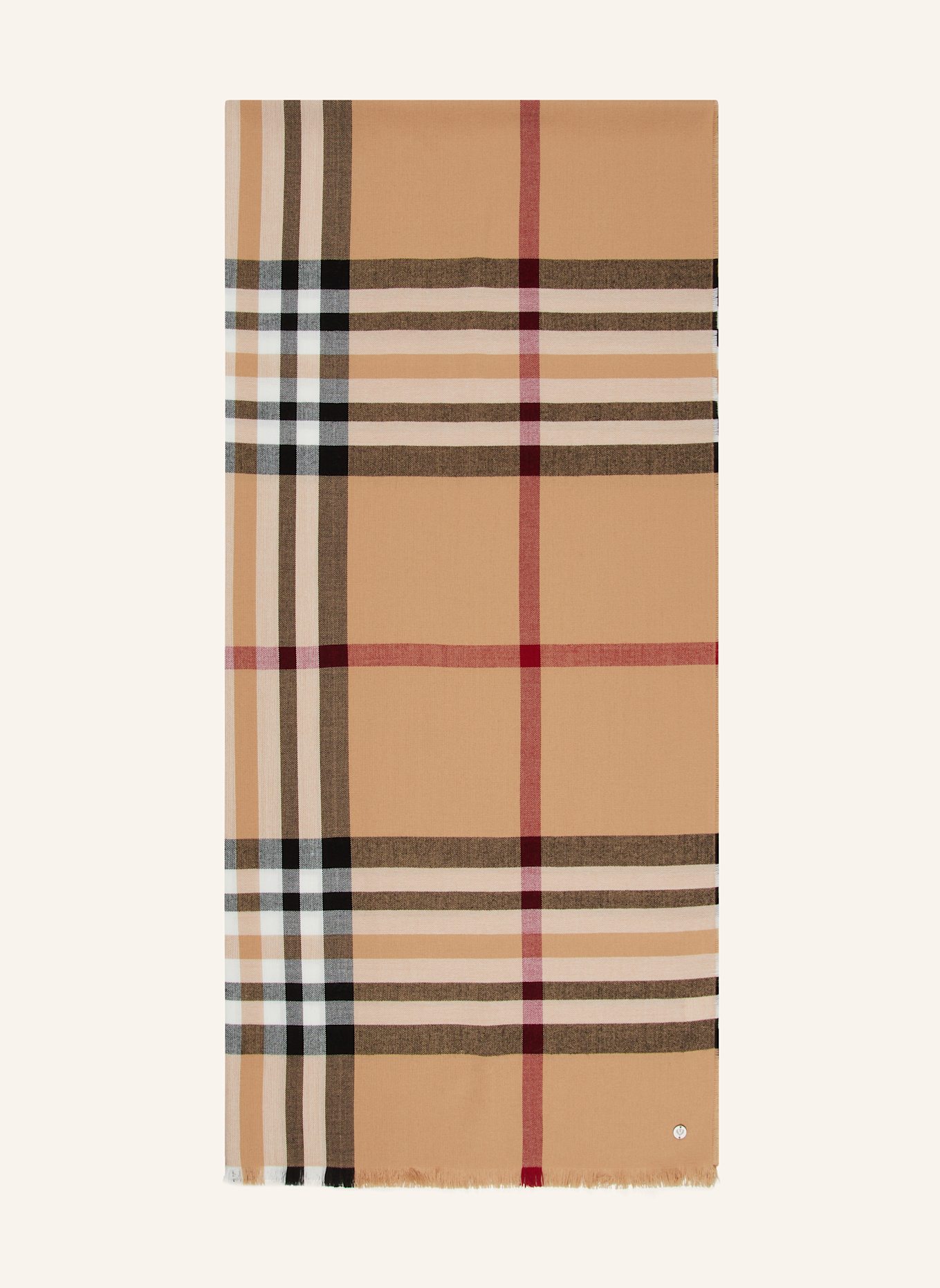 FRAAS écharpe: CHAMEAU / NOIR / ROUGE FONCÉ