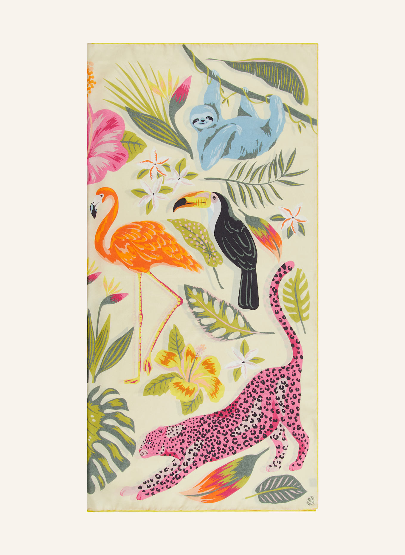 FRAAS Silk scarf: YELLOW / PINK / GREEN