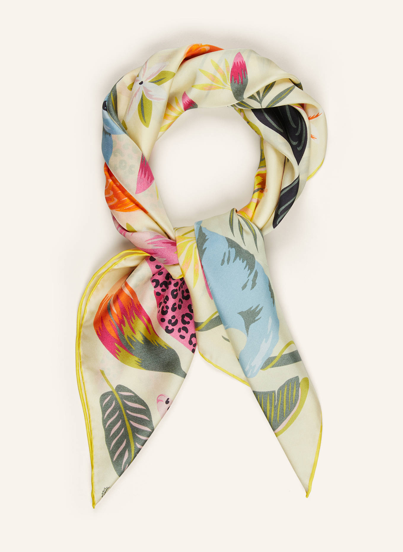 FRAAS Silk scarf: YELLOW / PINK / GREEN
