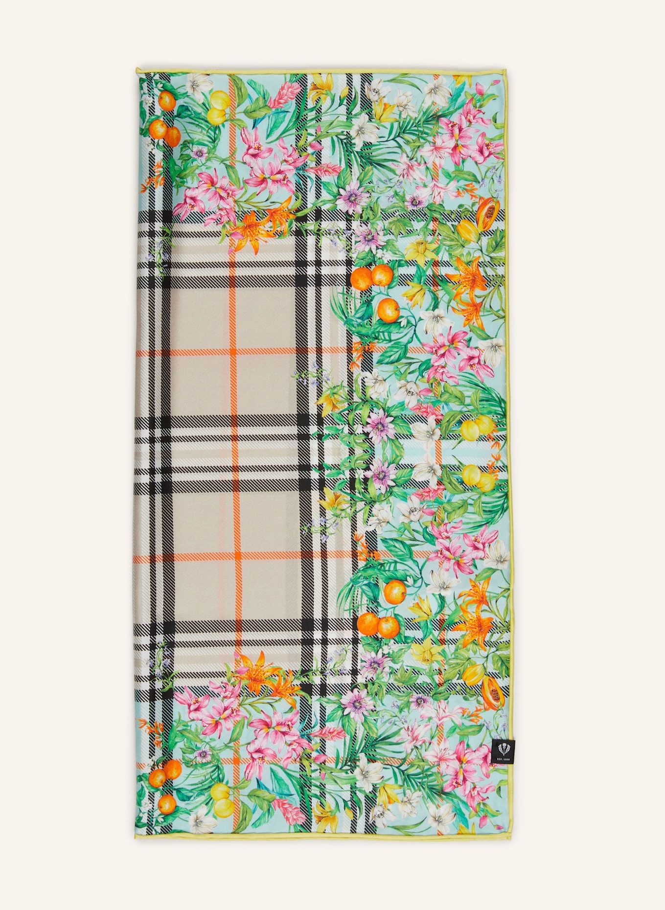 FRAAS Silk scarf NICKY: MINT / TAUPE / ORANGE