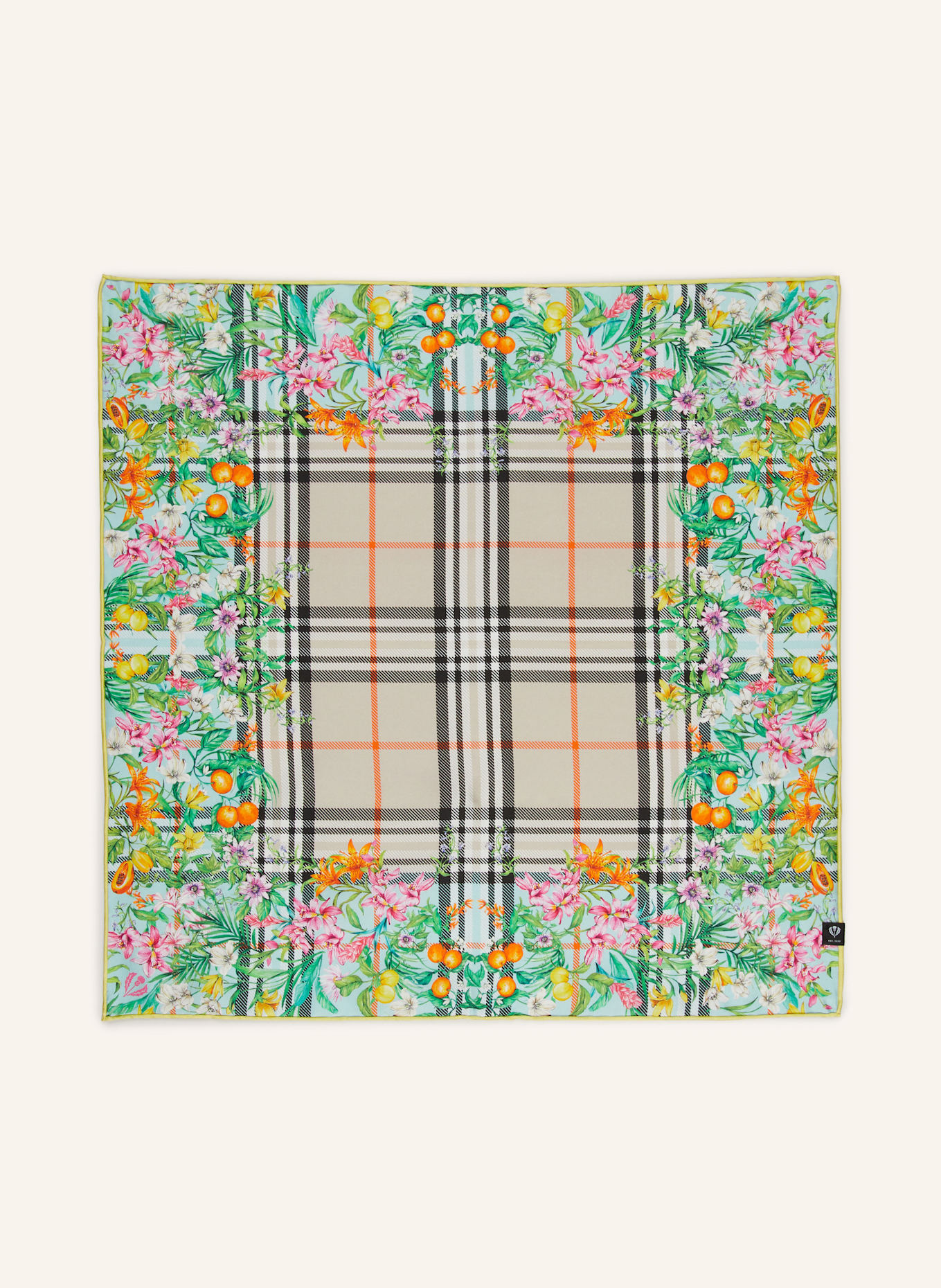 FRAAS Silk scarf NICKY: MINT / TAUPE / ORANGE