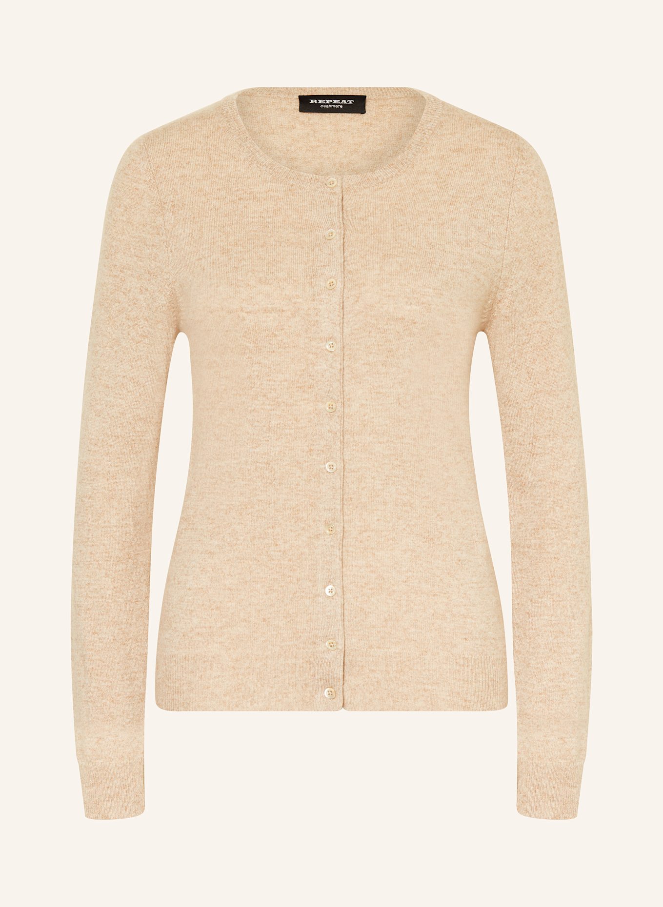 REPEAT Cashmere cardigan: CAMEL