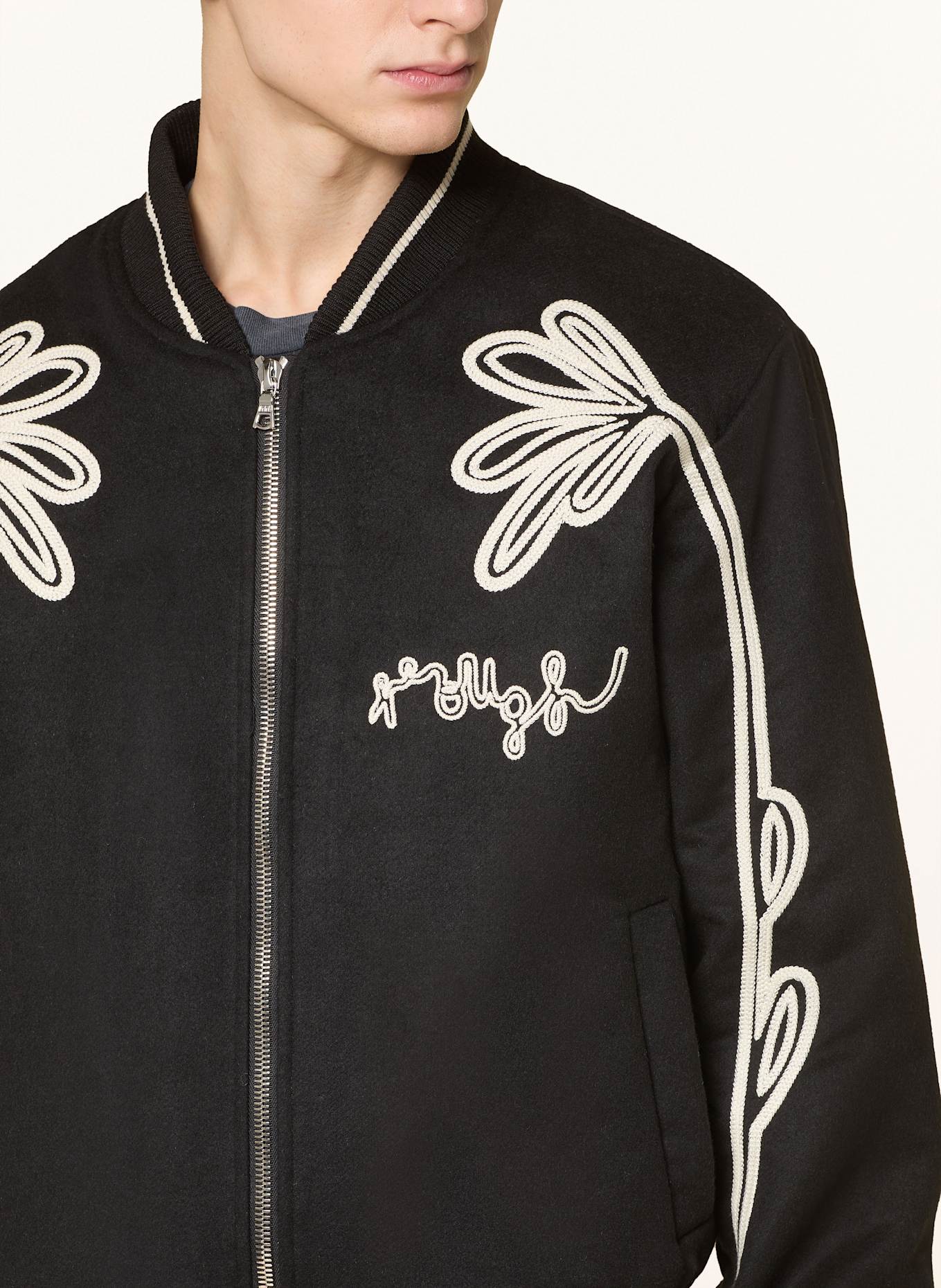 rough. Blouson: SCHWARZ / ECRU